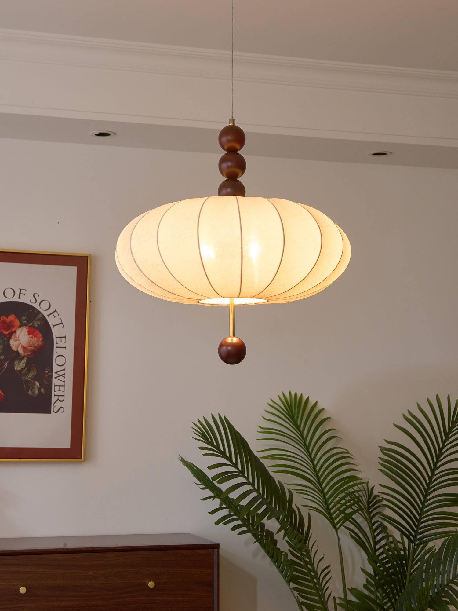 Koda Vintage Fabric Pendant Light-Neutral Decor