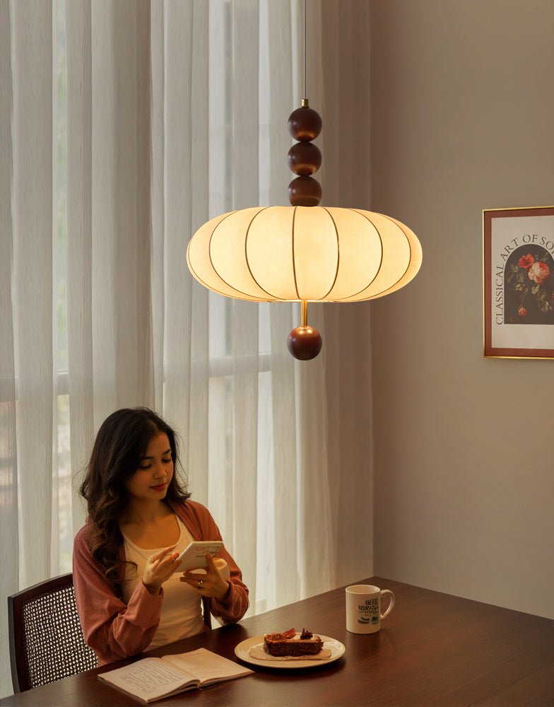 Koda Vintage Fabric Pendant Light-Neutral Decor