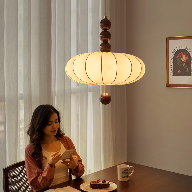 Koda Vintage Fabric Pendant Light-Neutral Decor