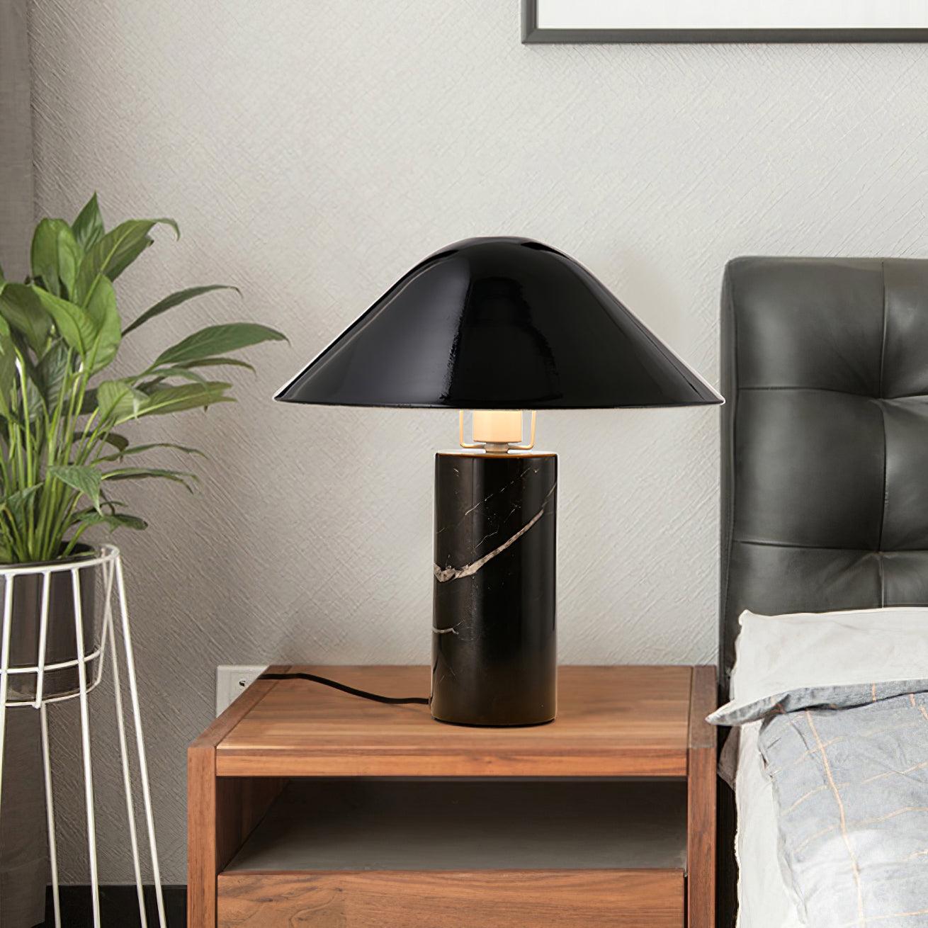Elyrian Marble Minimalist Table Lamp-Neutral Decor