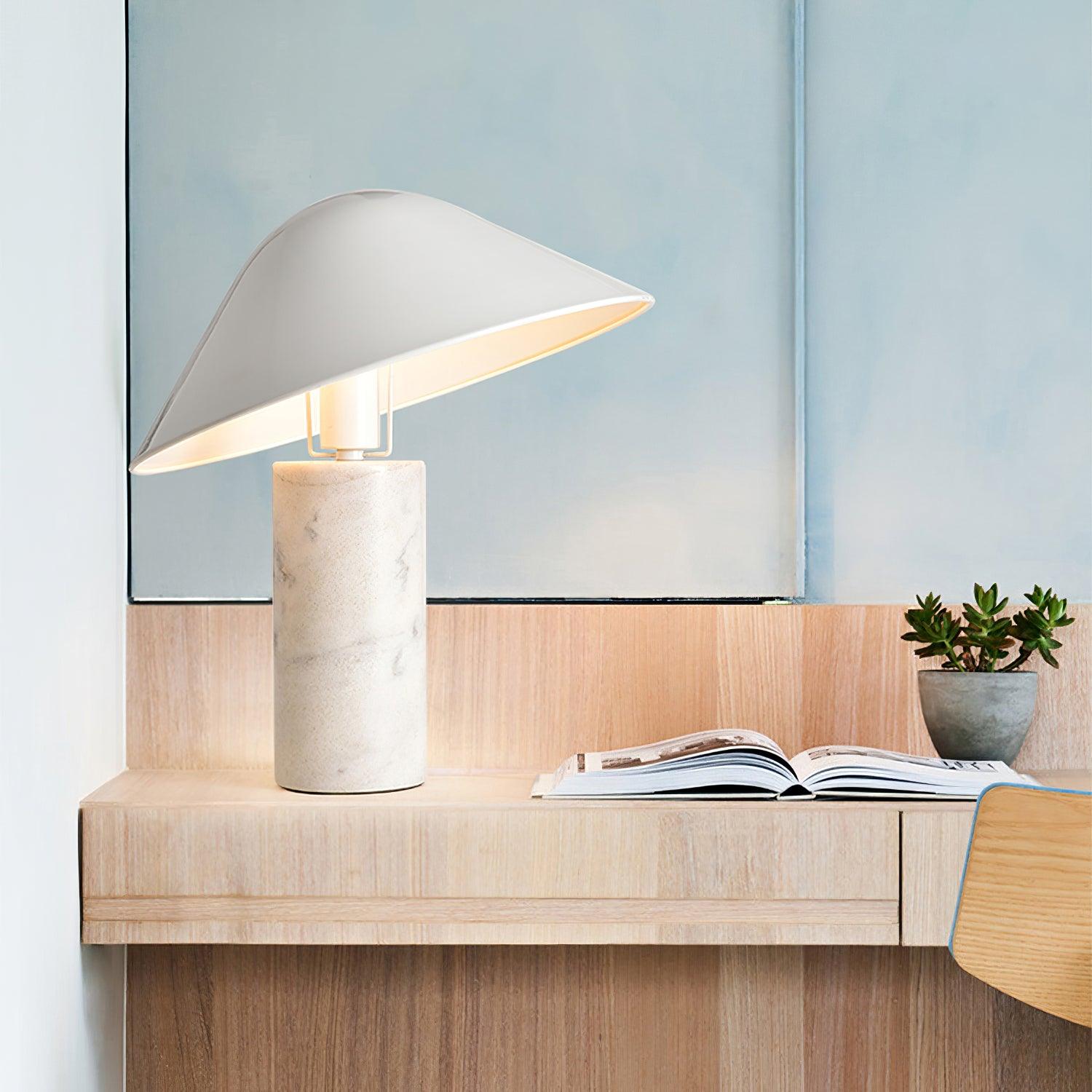 Elyrian Marble Minimalist Table Lamp-Neutral Decor