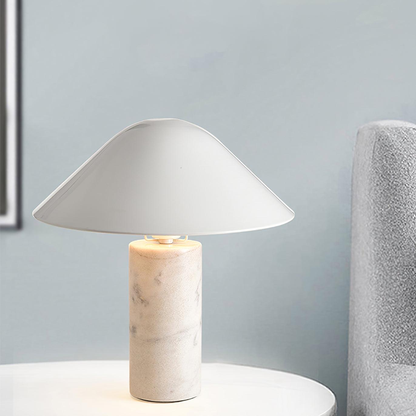 Elyrian Marble Minimalist Table Lamp-Neutral Decor
