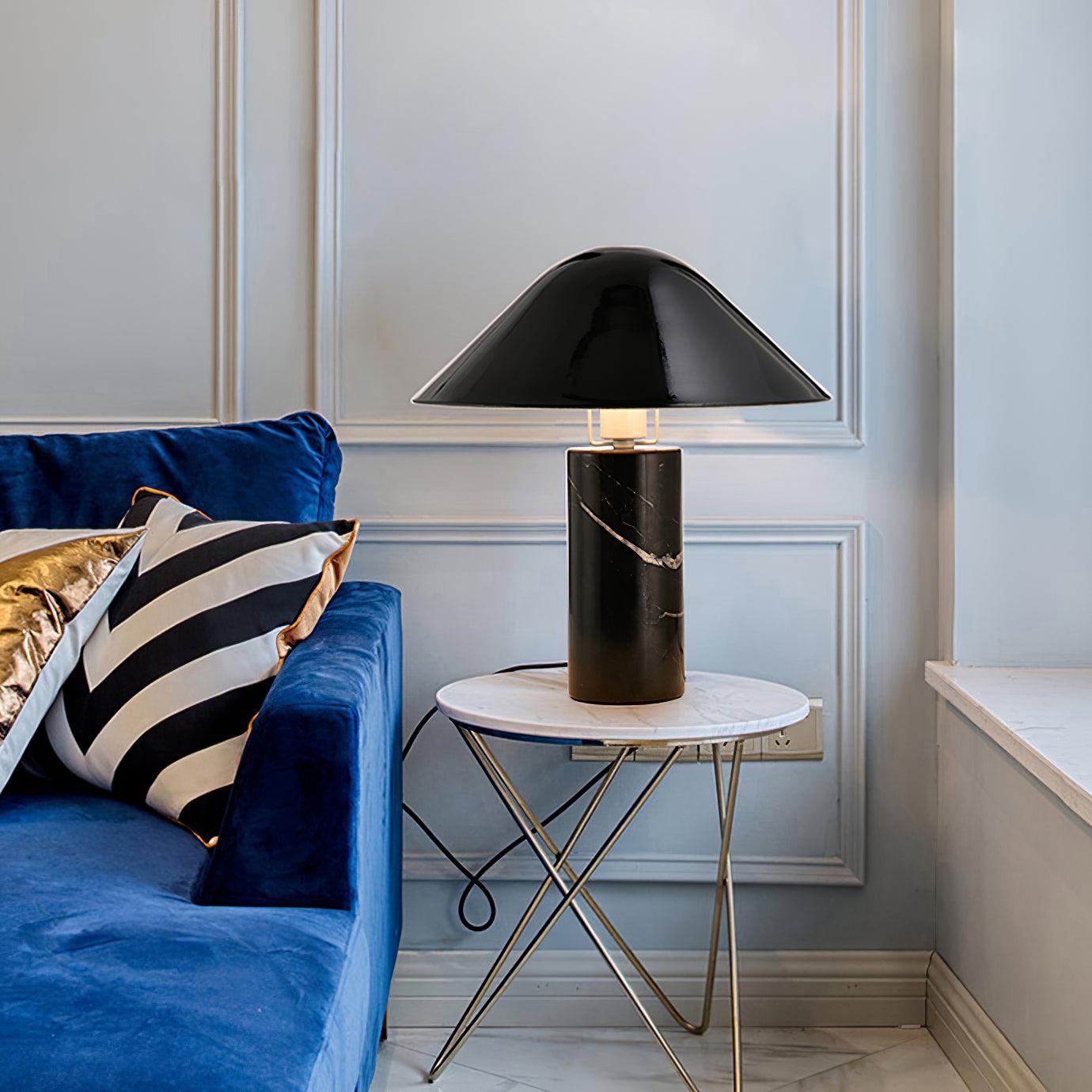Elyrian Marble Minimalist Table Lamp-Neutral Decor