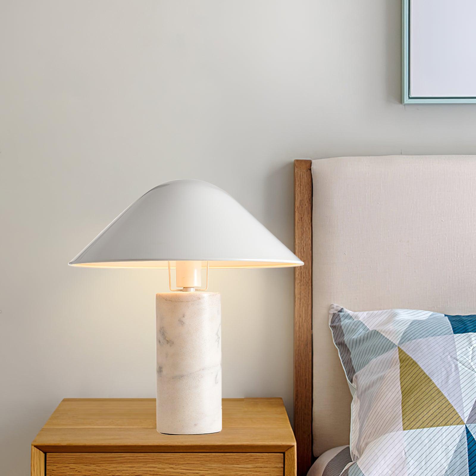 Elyrian Marble Minimalist Table Lamp-Neutral Decor