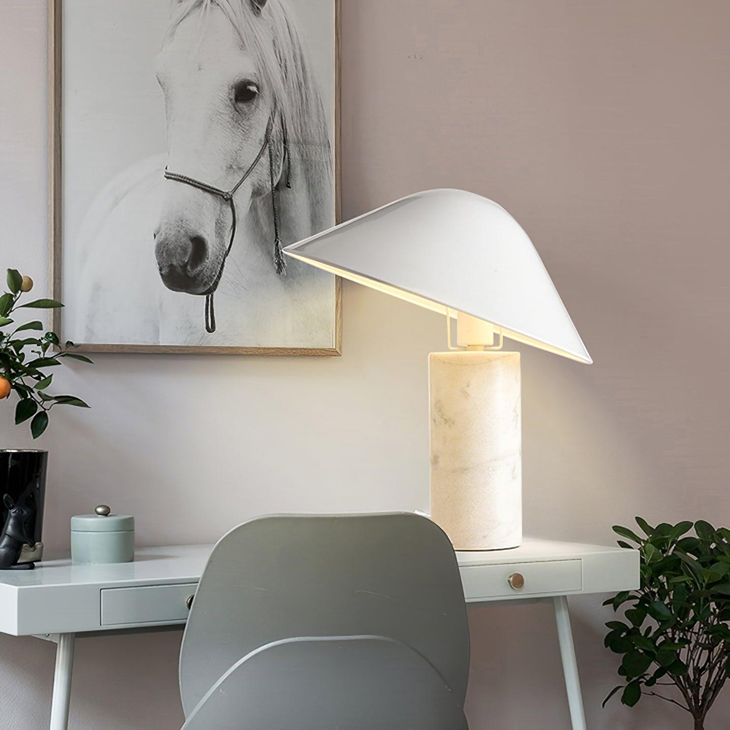 Elyrian Marble Minimalist Table Lamp-Neutral Decor