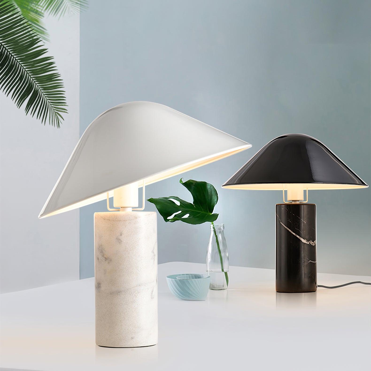 Elyrian Marble Minimalist Table Lamp-Neutral Decor
