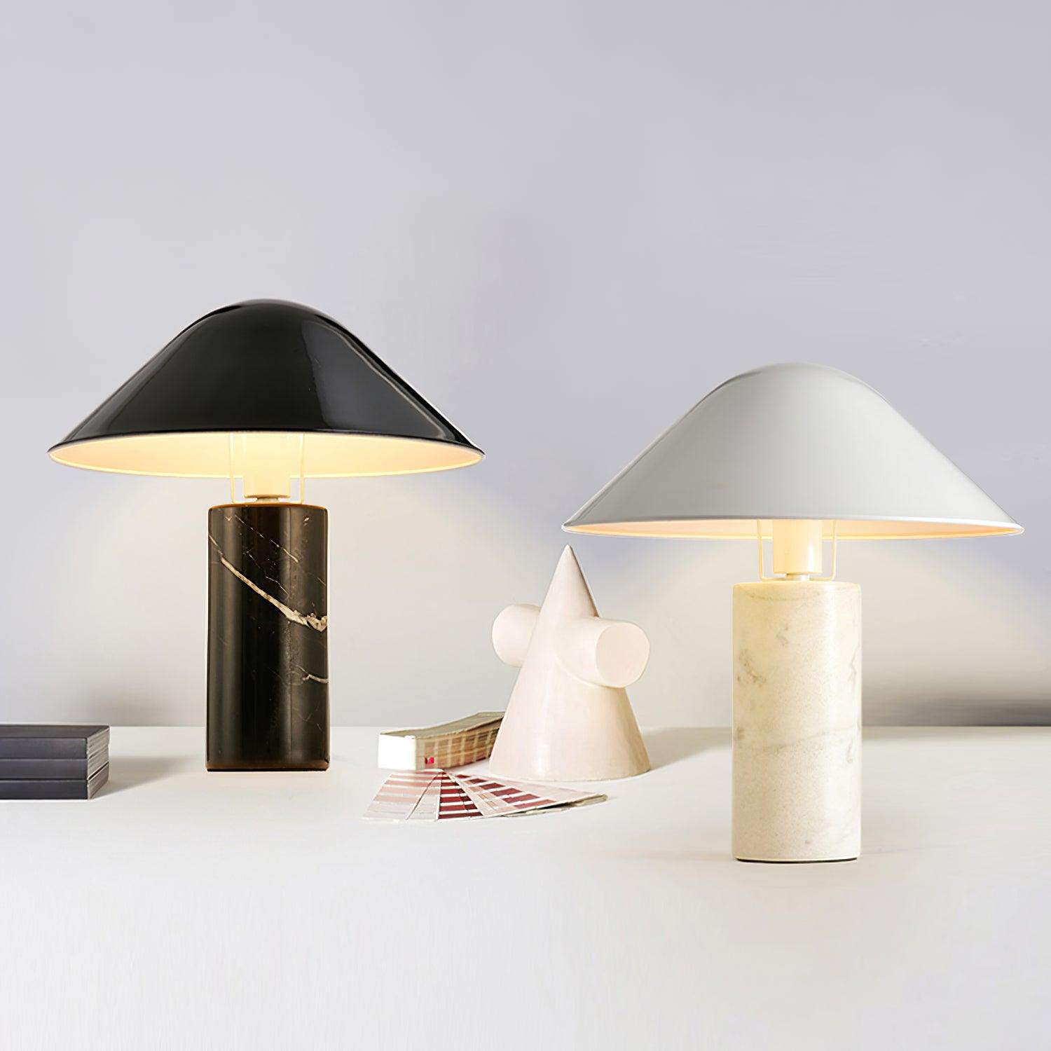 Elyrian Marble Minimalist Table Lamp-Neutral Decor
