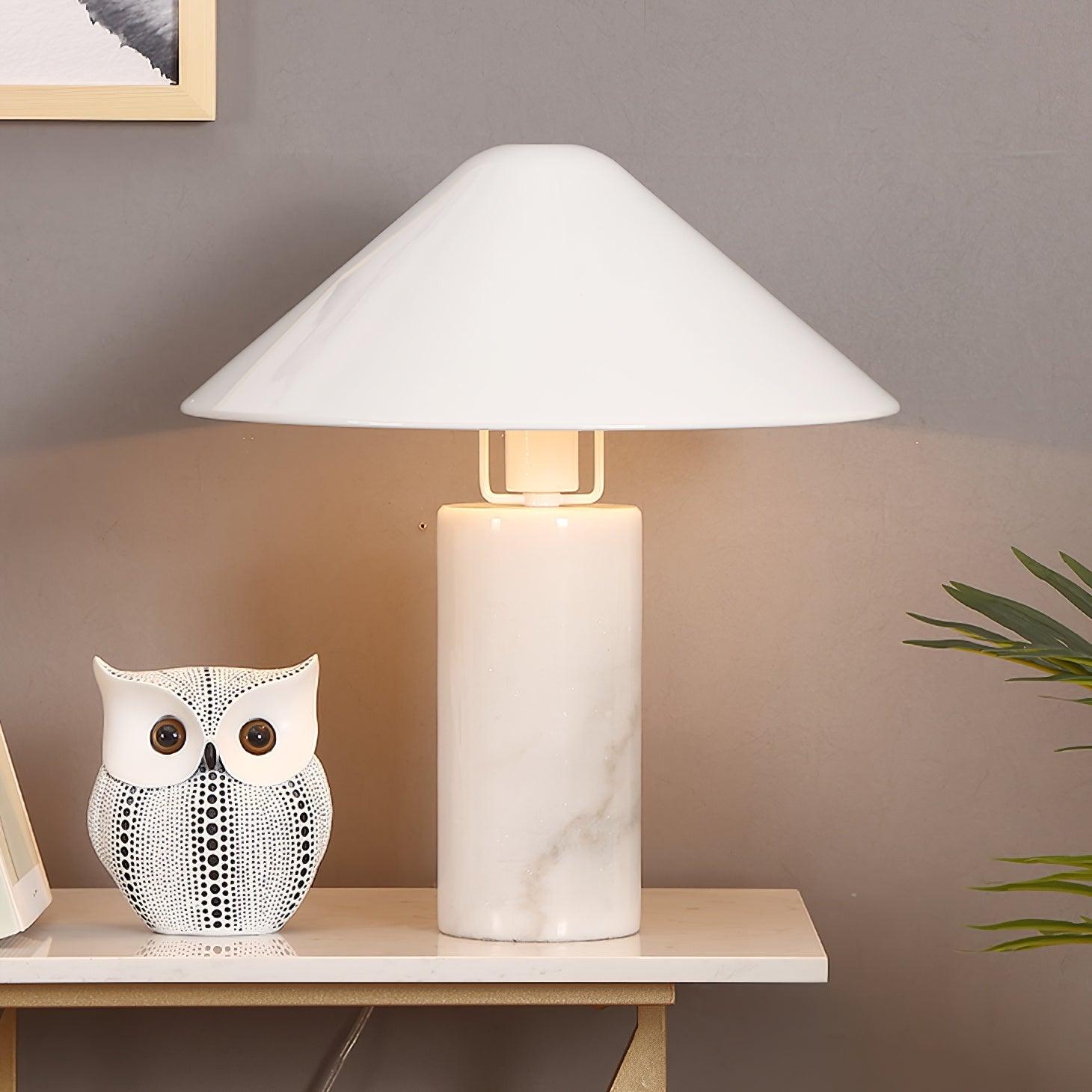 Elyrian Marble Minimalist Table Lamp-Neutral Decor