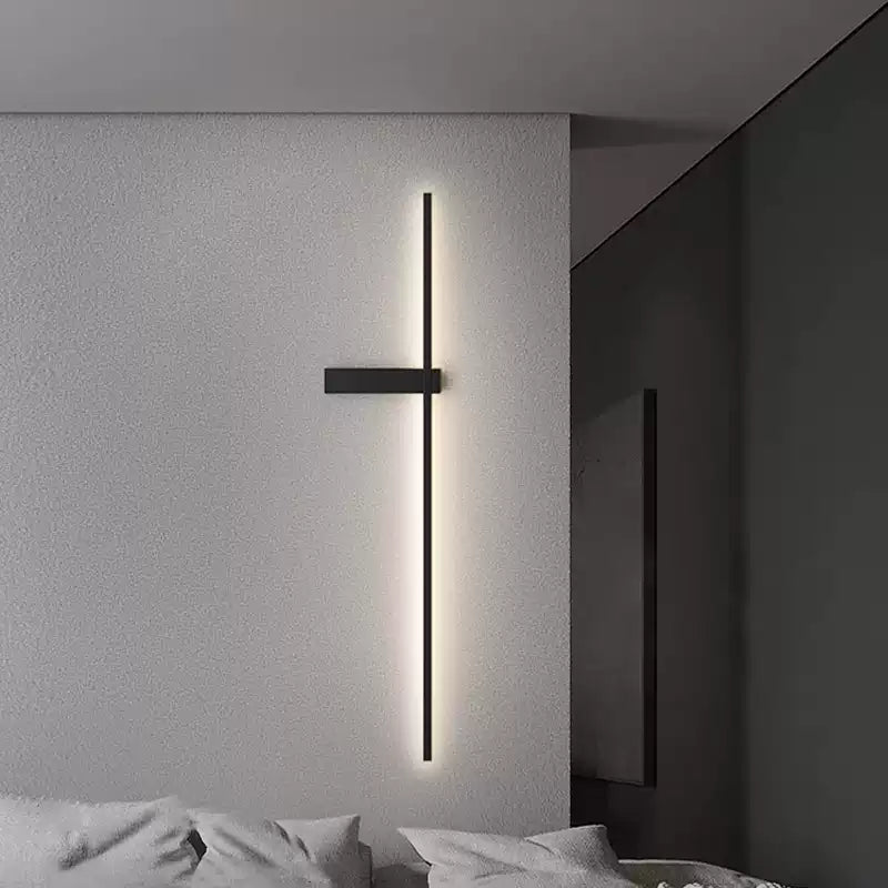 Mesv Linear Rechargeable Black Wall Lamp-Neutral Decor