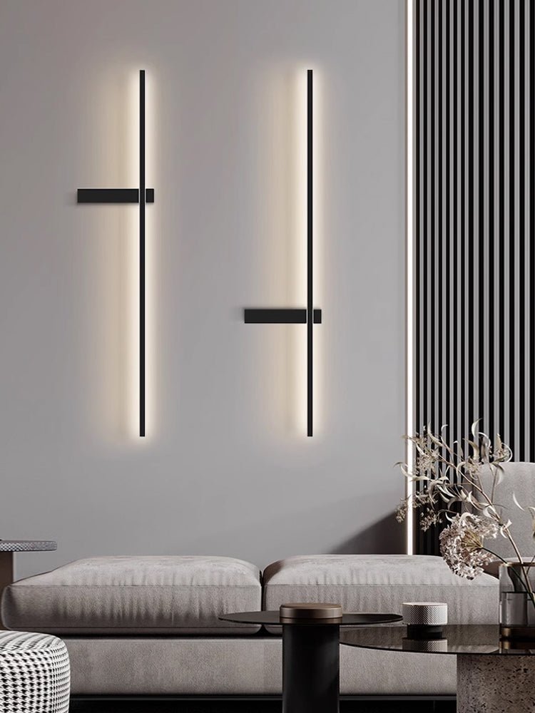 Mesv Linear Rechargeable Black Wall Lamp-Neutral Decor