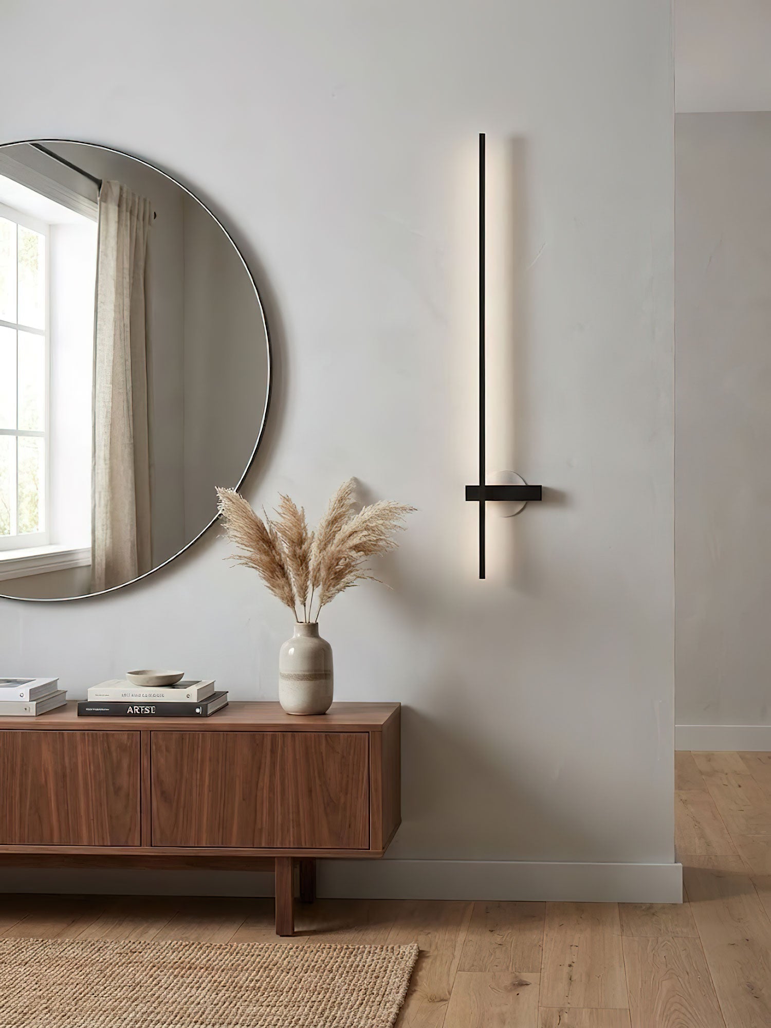 Mesv Linear Rechargeable Black Wall Lamp-Neutral Decor