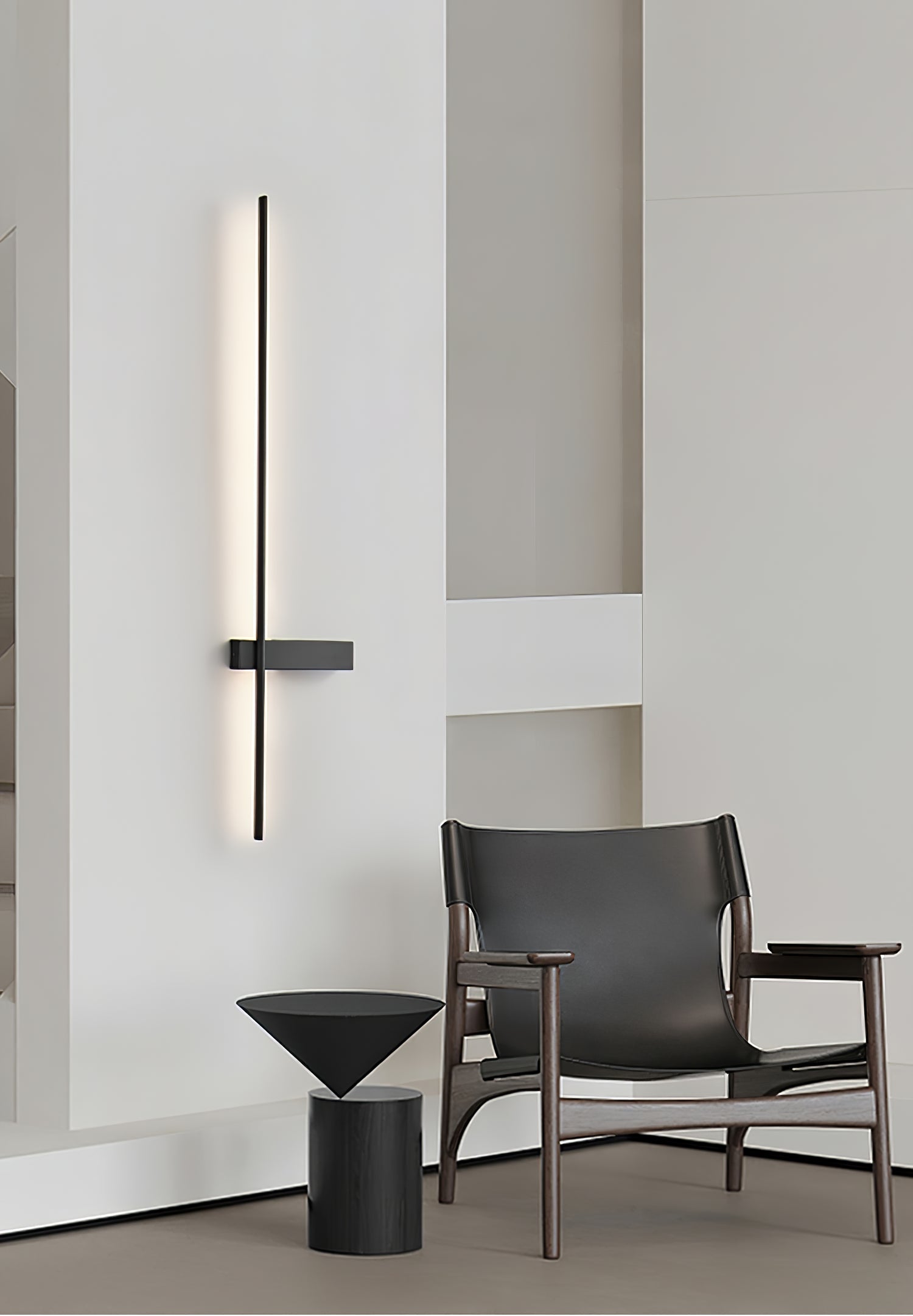 Mesv Linear Rechargeable Black Wall Lamp-Neutral Decor