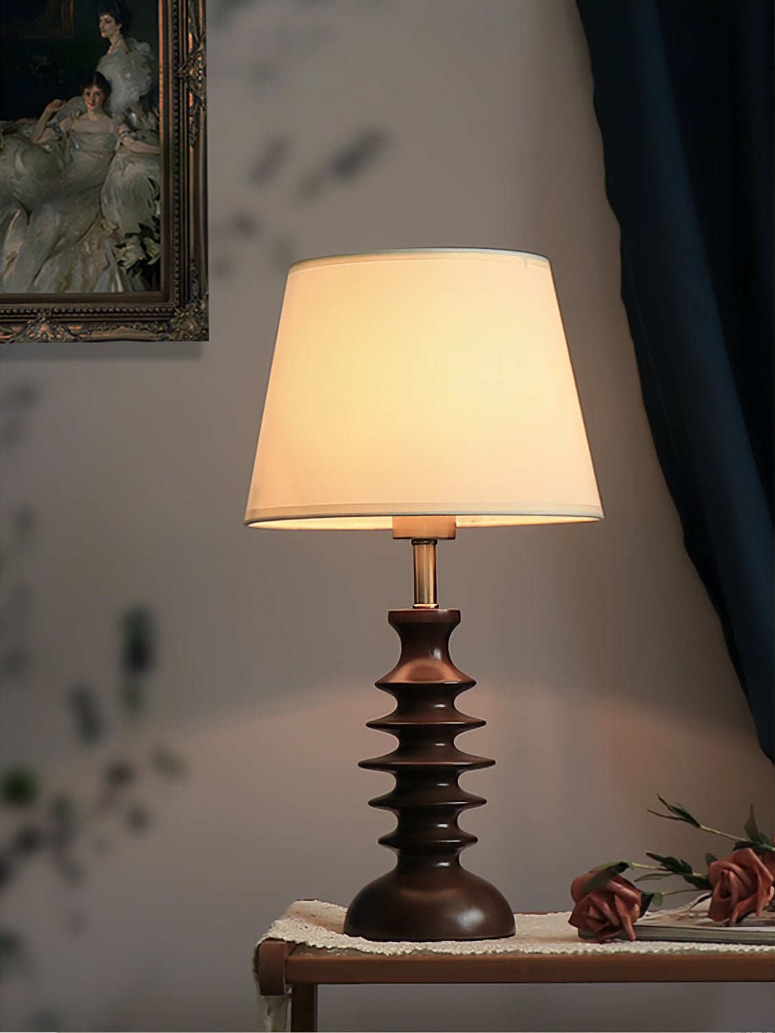 Tivoce Fabric Vintage Table Lamp-Neutral Decor