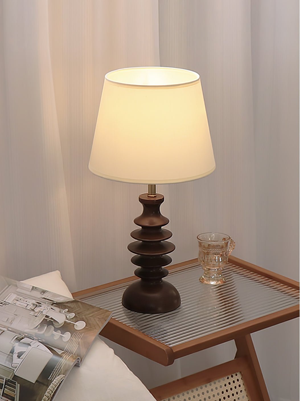 Tivoce Fabric Vintage Table Lamp-Neutral Decor
