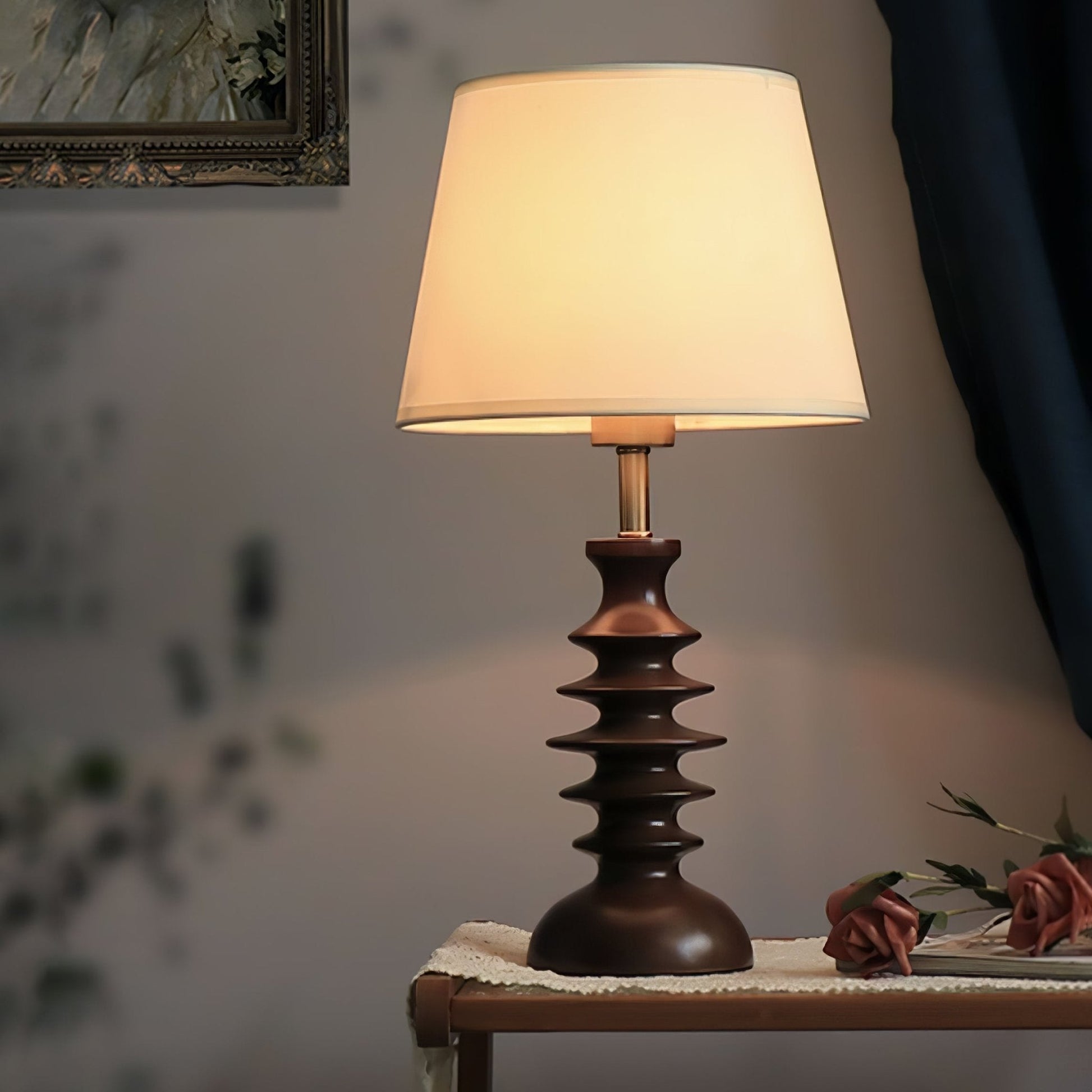 Tivoce Fabric Vintage Table Lamp-Neutral Decor
