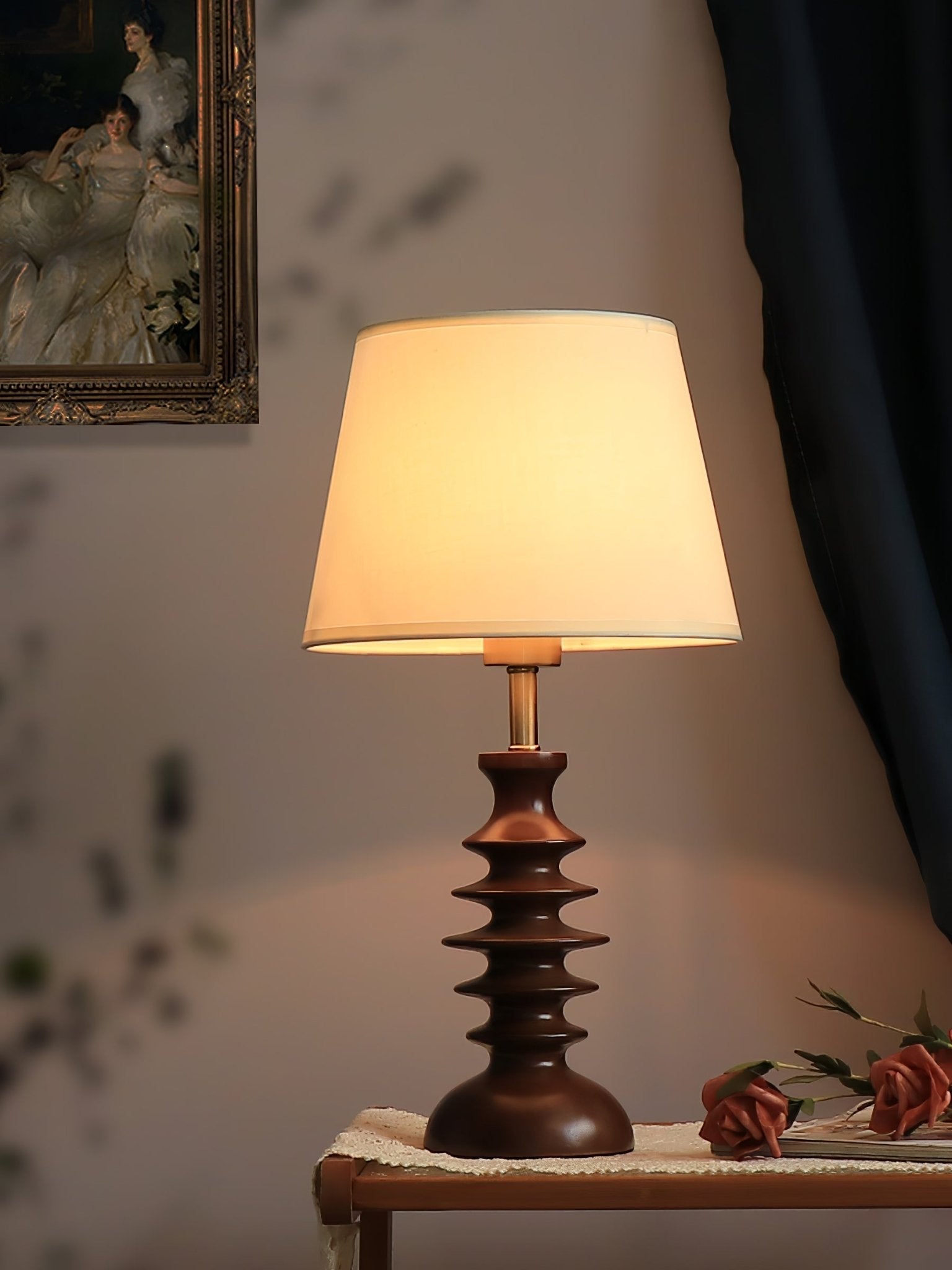 Tivoce Fabric Vintage Table Lamp-Neutral Decor