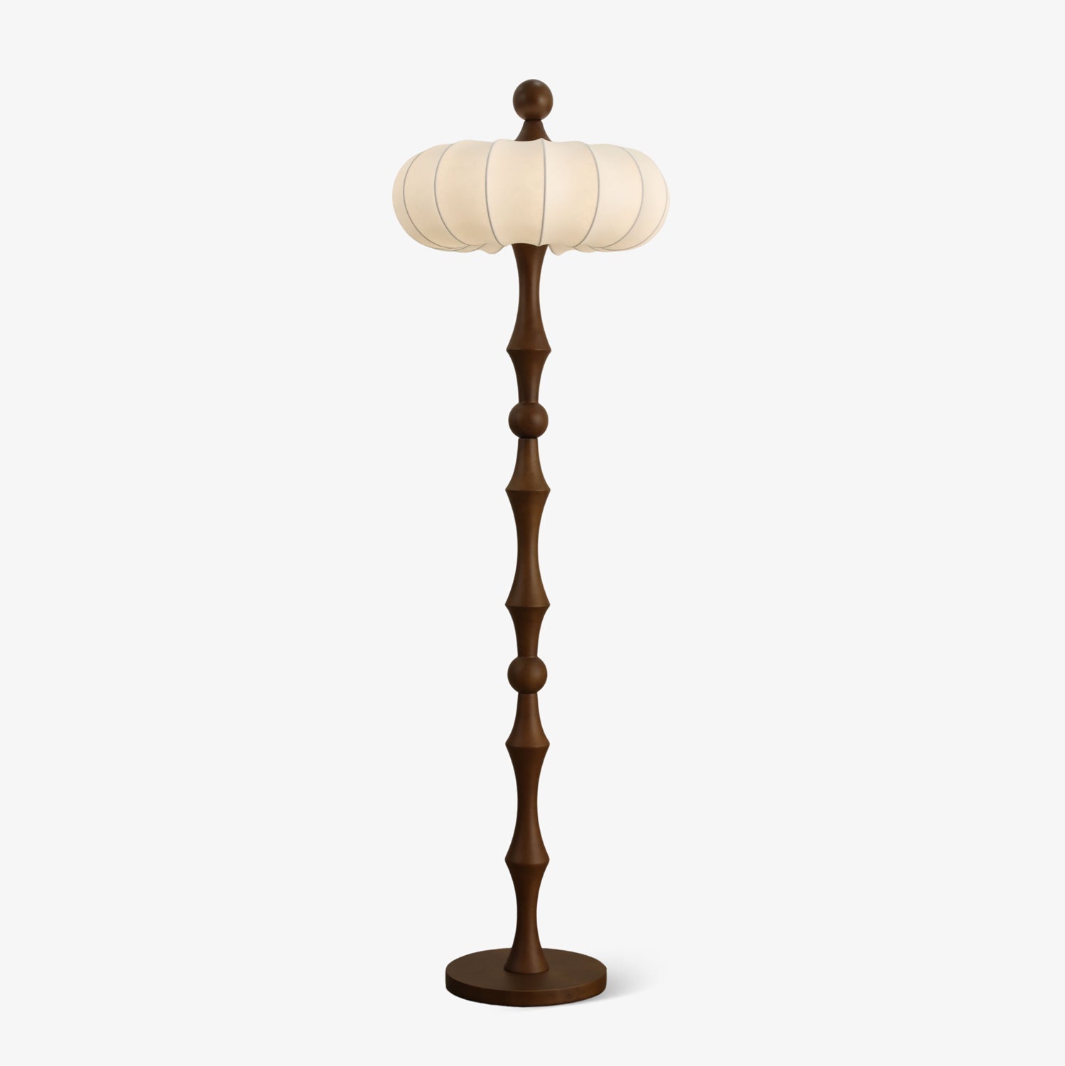 Caelis Wood Silk Floor Lamp-Neutral Decor