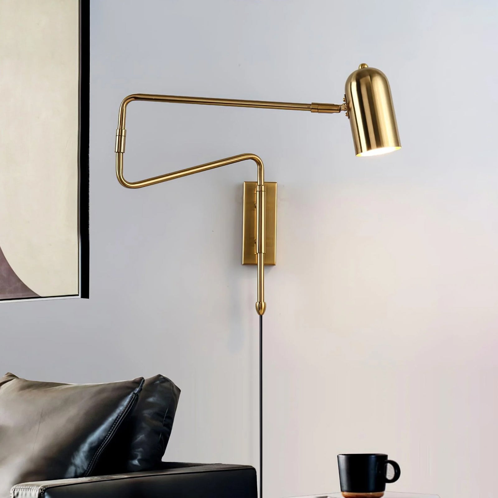 Nox Adjustable Arm Plug In Wall Lamp-Neutral Decor
