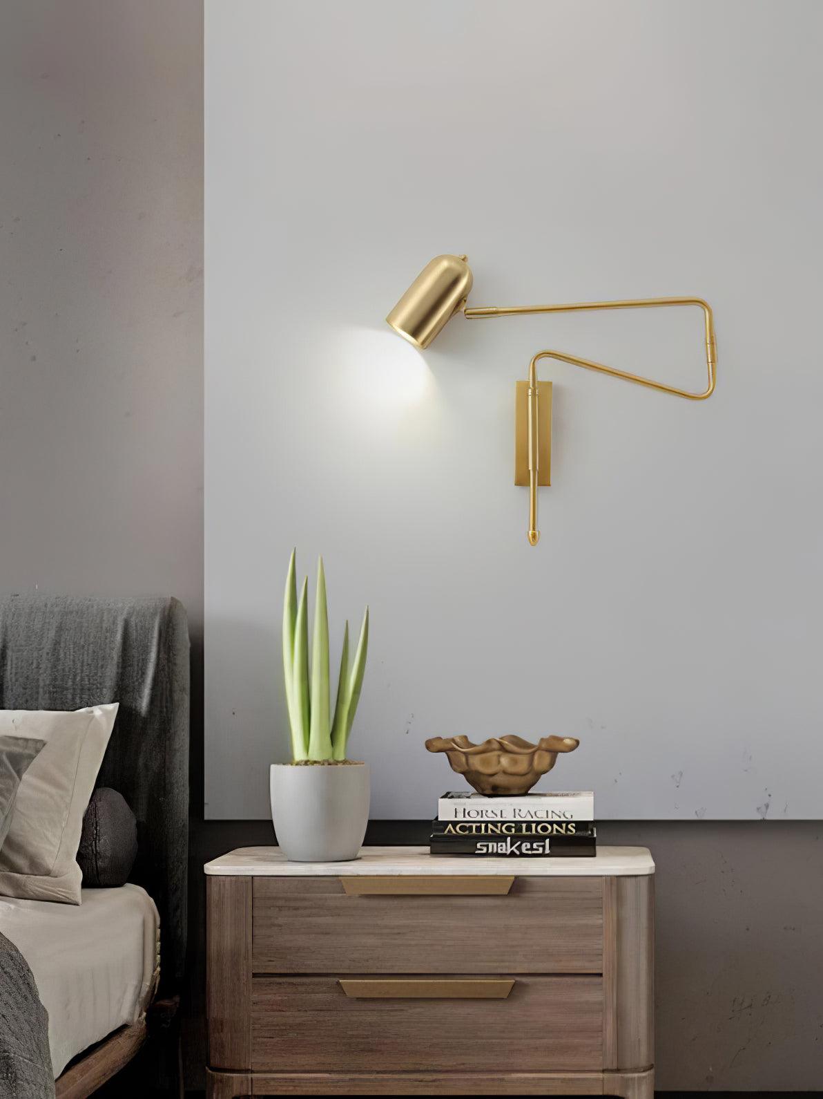 Nox Adjustable Arm Plug In Wall Lamp-Neutral Decor