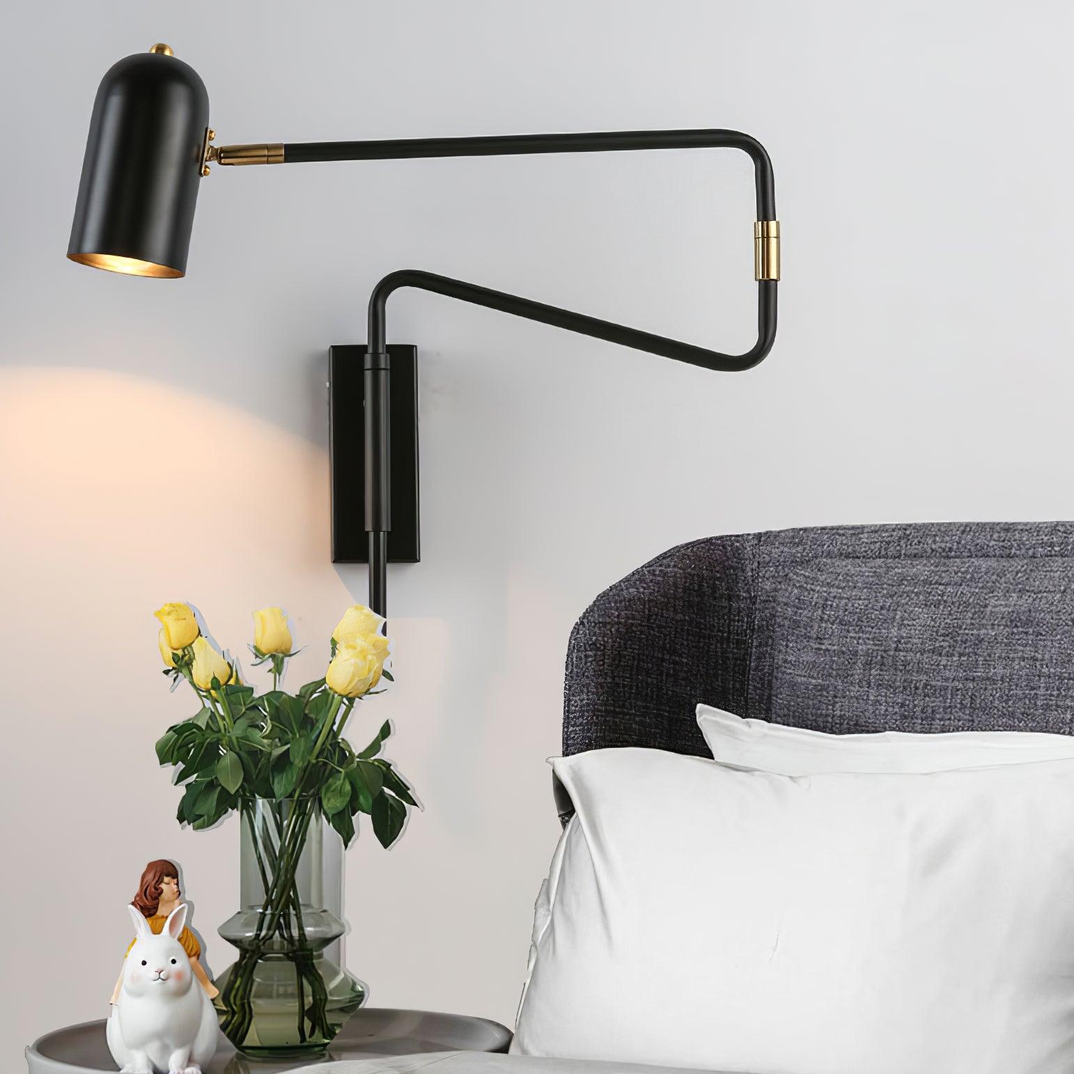 Nox Adjustable Arm Plug In Wall Lamp-Neutral Decor