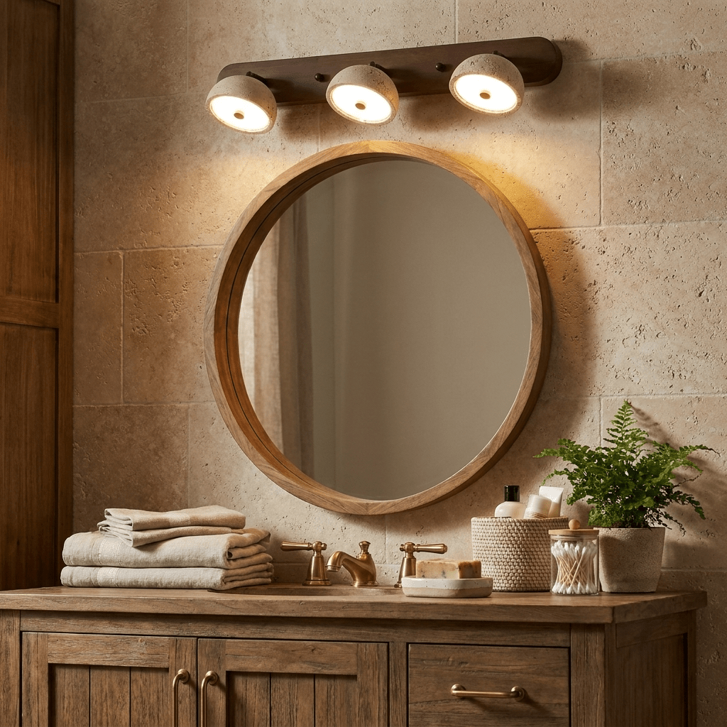 Adjustable Travertine Dome Vanity Light-Neutral Decor