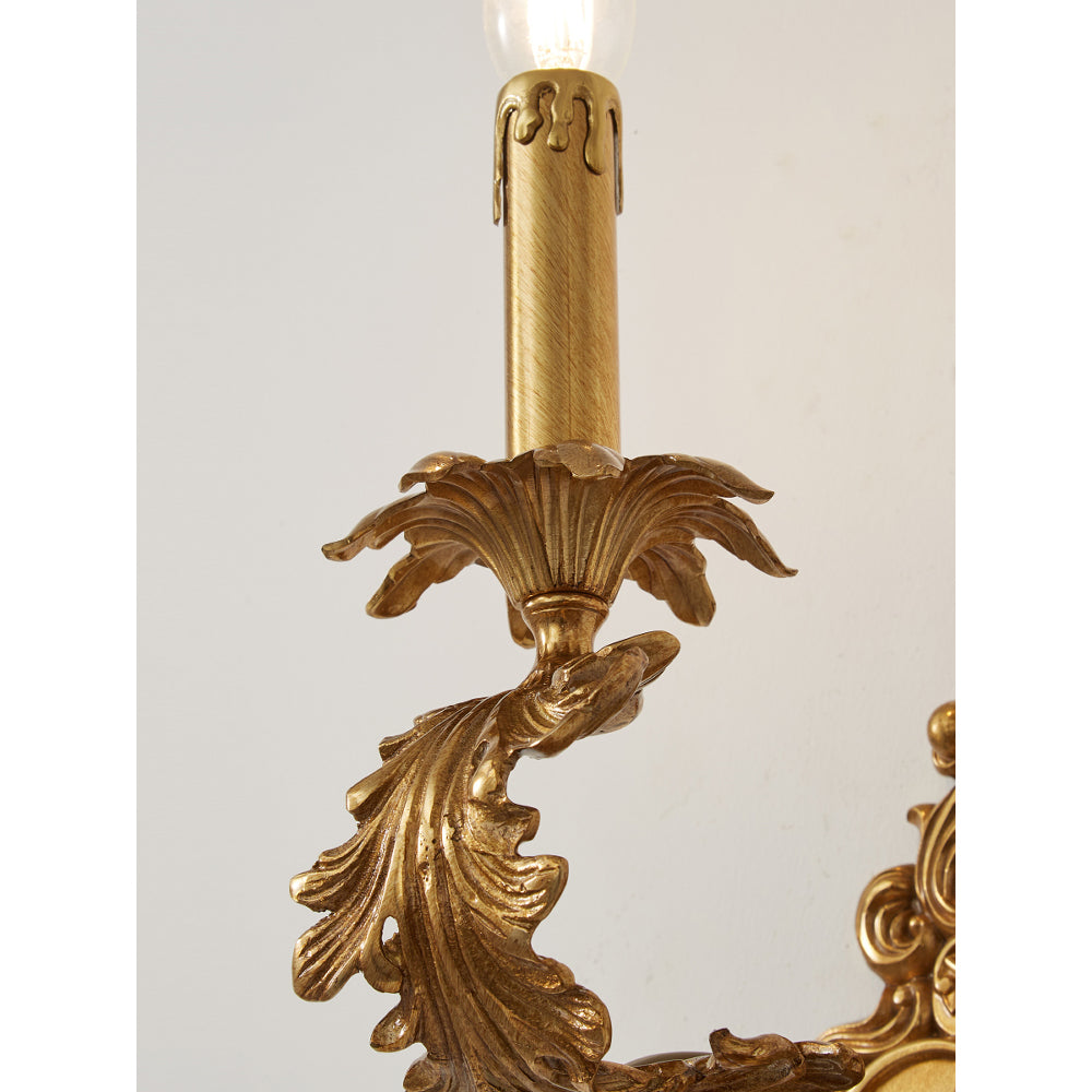 Detail of the texture and finish of the brass material.