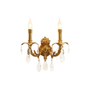 Adriana Brass Wall Lamp with crystal accents.