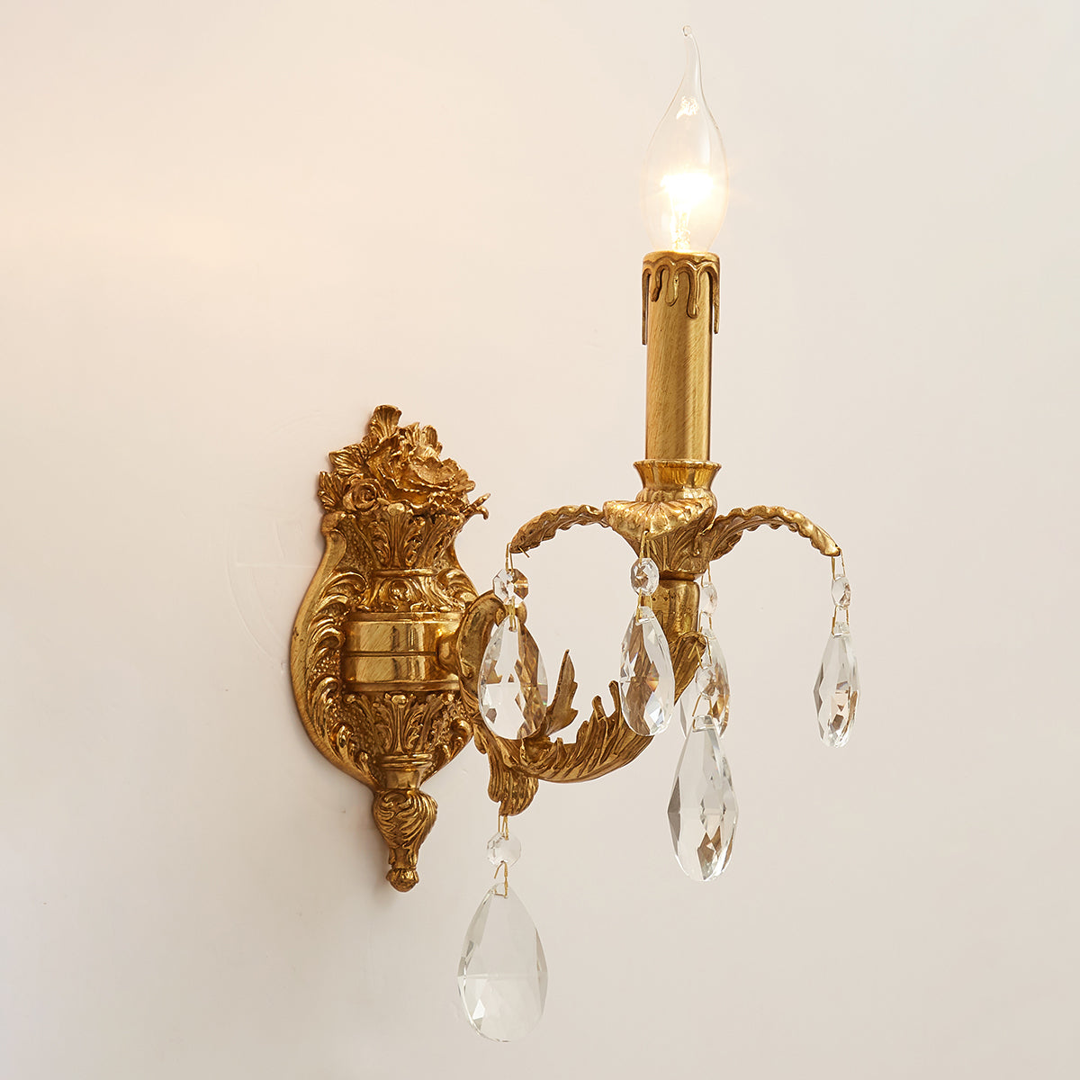 Angled view of the two-head Adriana Wall Lamp.