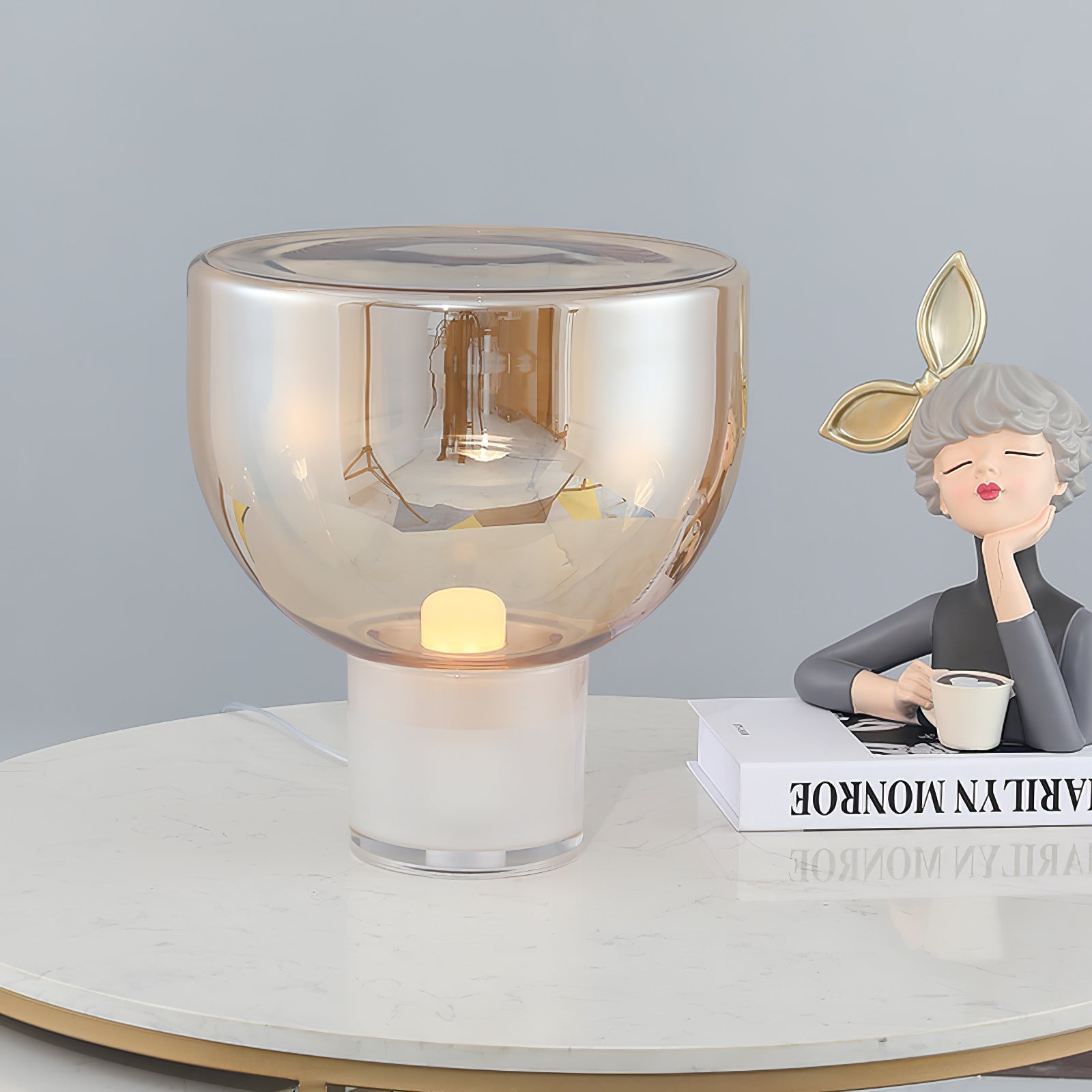 Cavm Glass Elegant Table Lamp-Neutral Decor