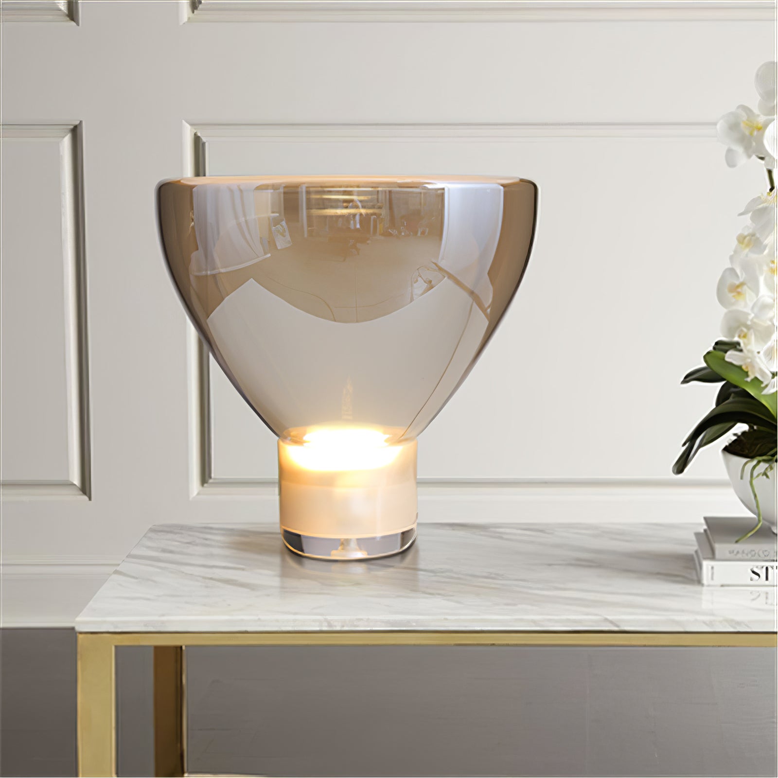 Cavm Glass Elegant Table Lamp-Neutral Decor