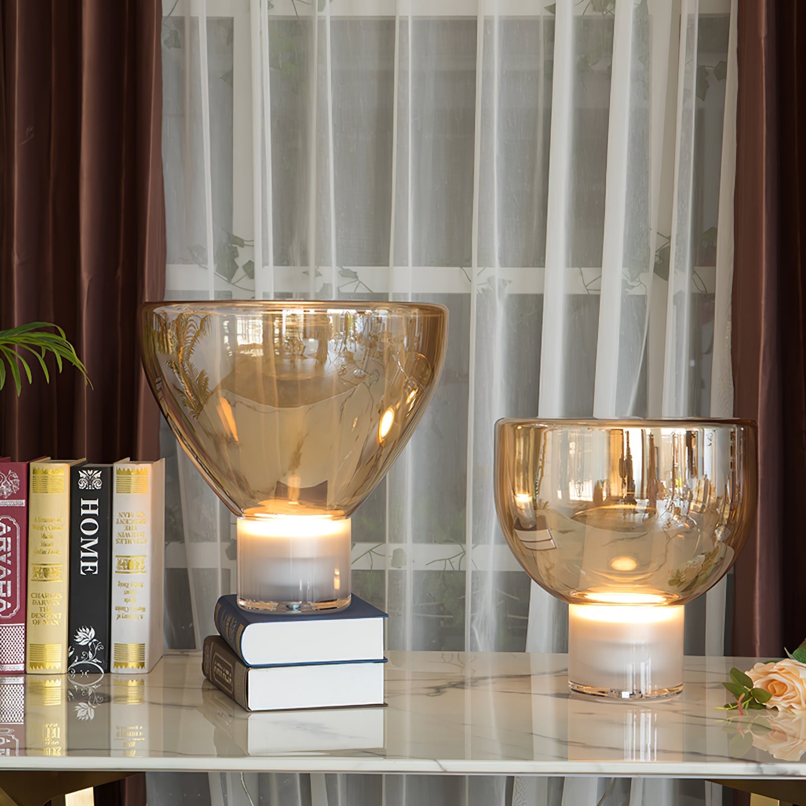 Cavm Glass Elegant Table Lamp-Neutral Decor