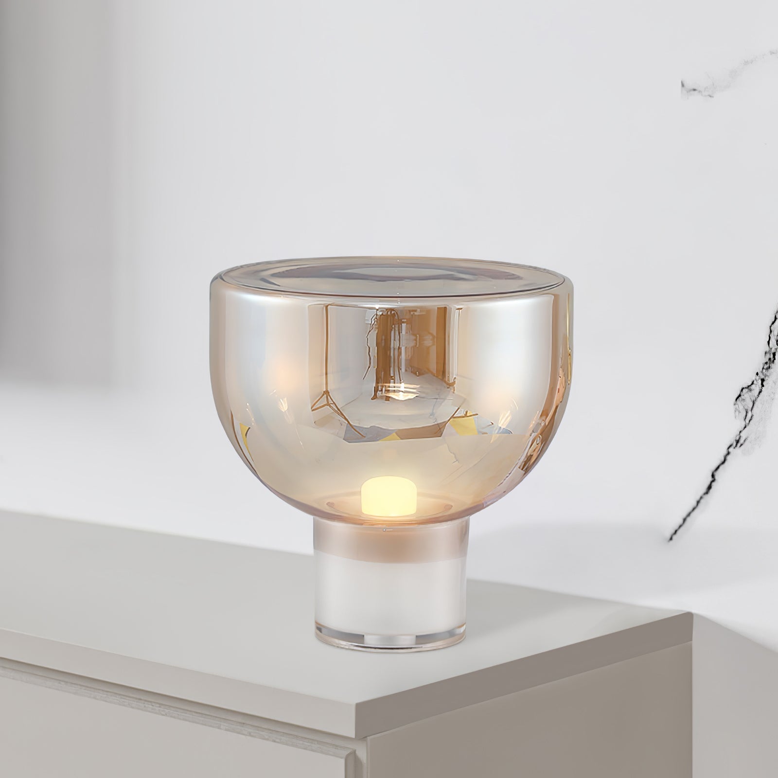 Cavm Glass Elegant Table Lamp-Neutral Decor