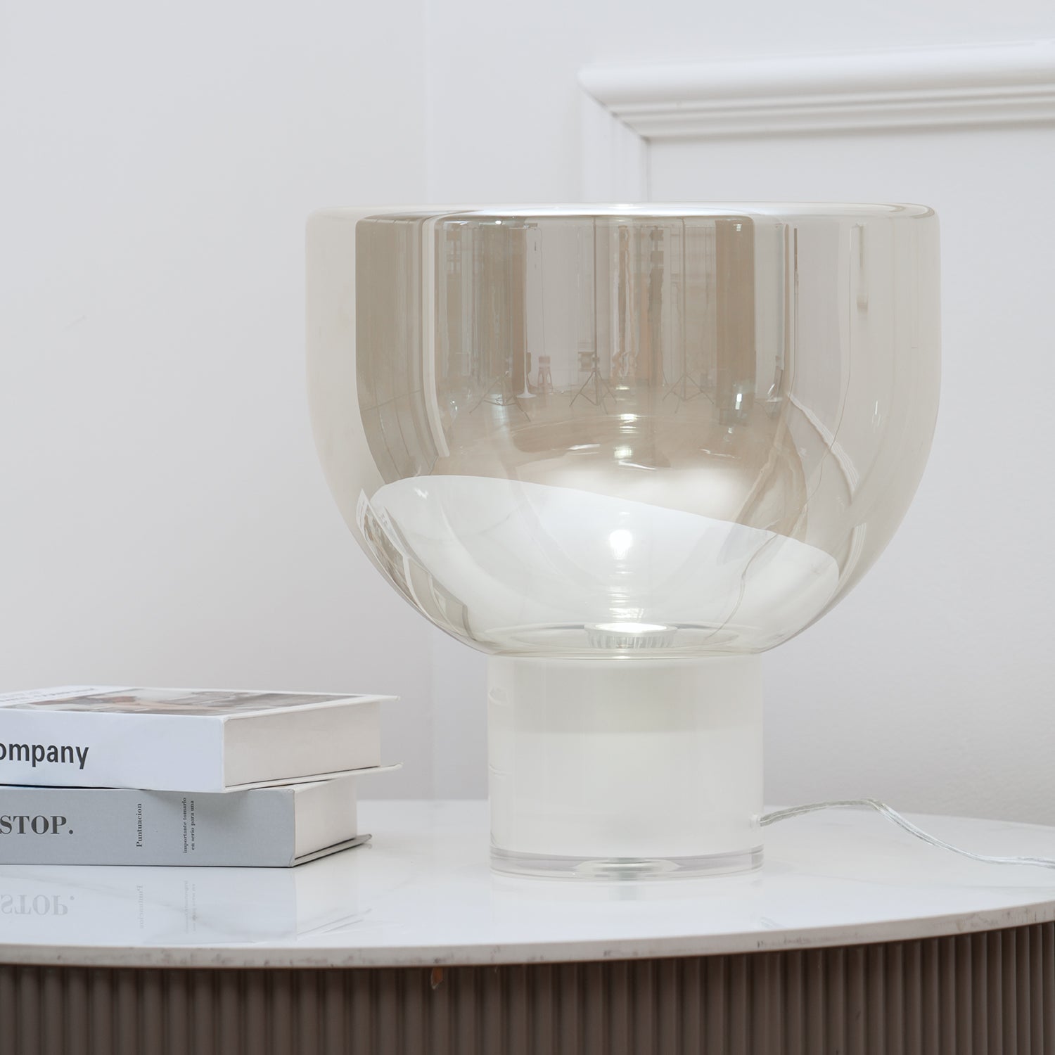 Cavm Glass Elegant Table Lamp-Neutral Decor