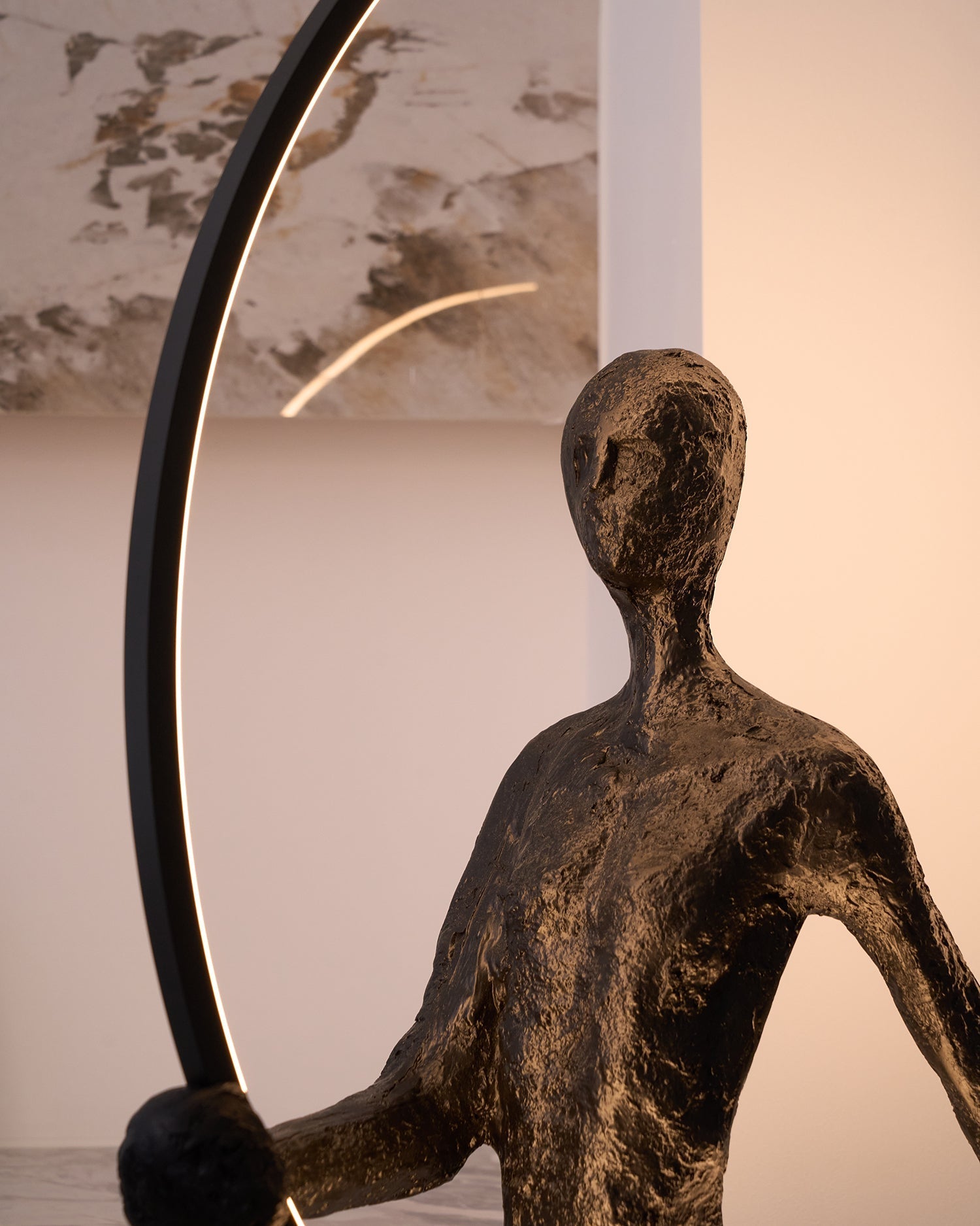 Viri Floor Lamp Sculpture LED Figure-Neutral Decor