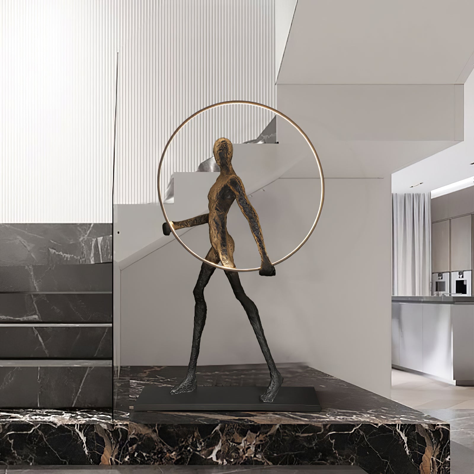 Viri Floor Lamp Sculpture LED Figure-Neutral Decor