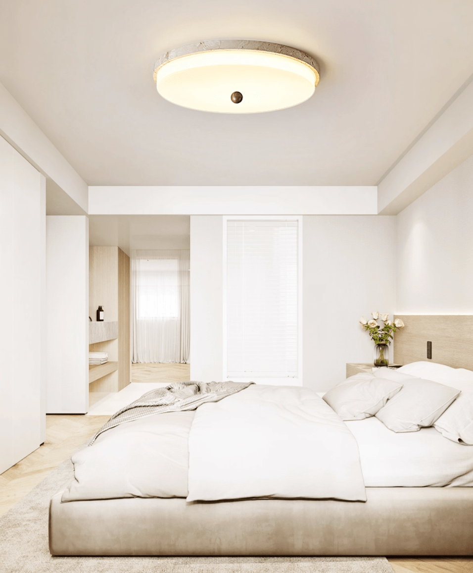 Aeon Travertine Orb Ceiling Light-Neutral Decor