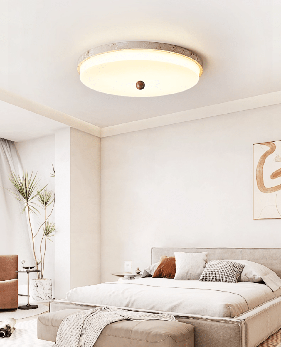 Aeon Travertine Orb Ceiling Light-Neutral Decor