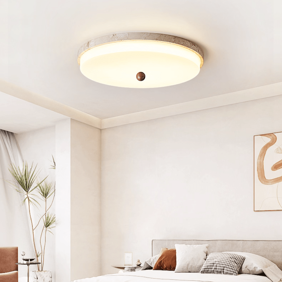 Aeon Travertine Orb Ceiling Light-Neutral Decor