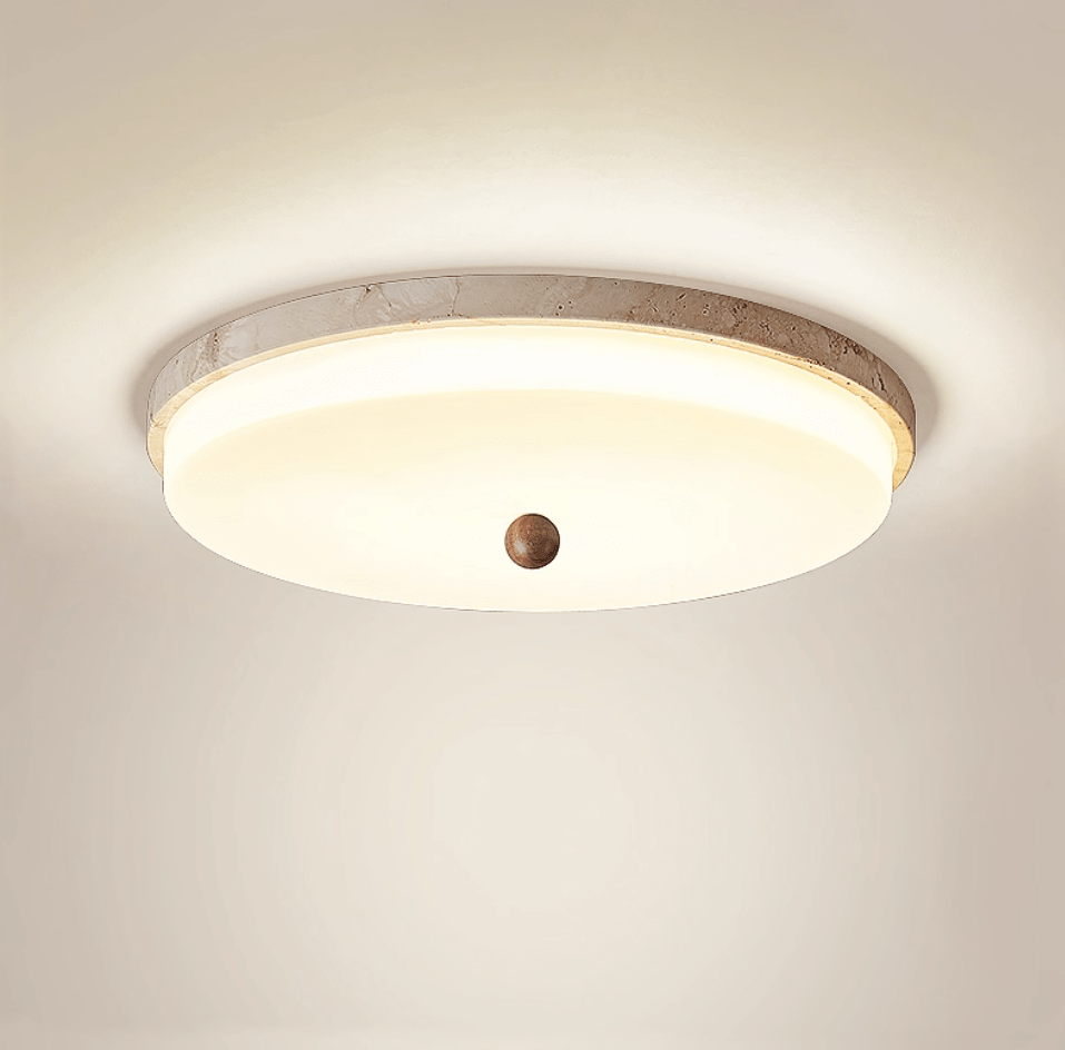 Aeon Travertine Orb Ceiling Light-Neutral Decor