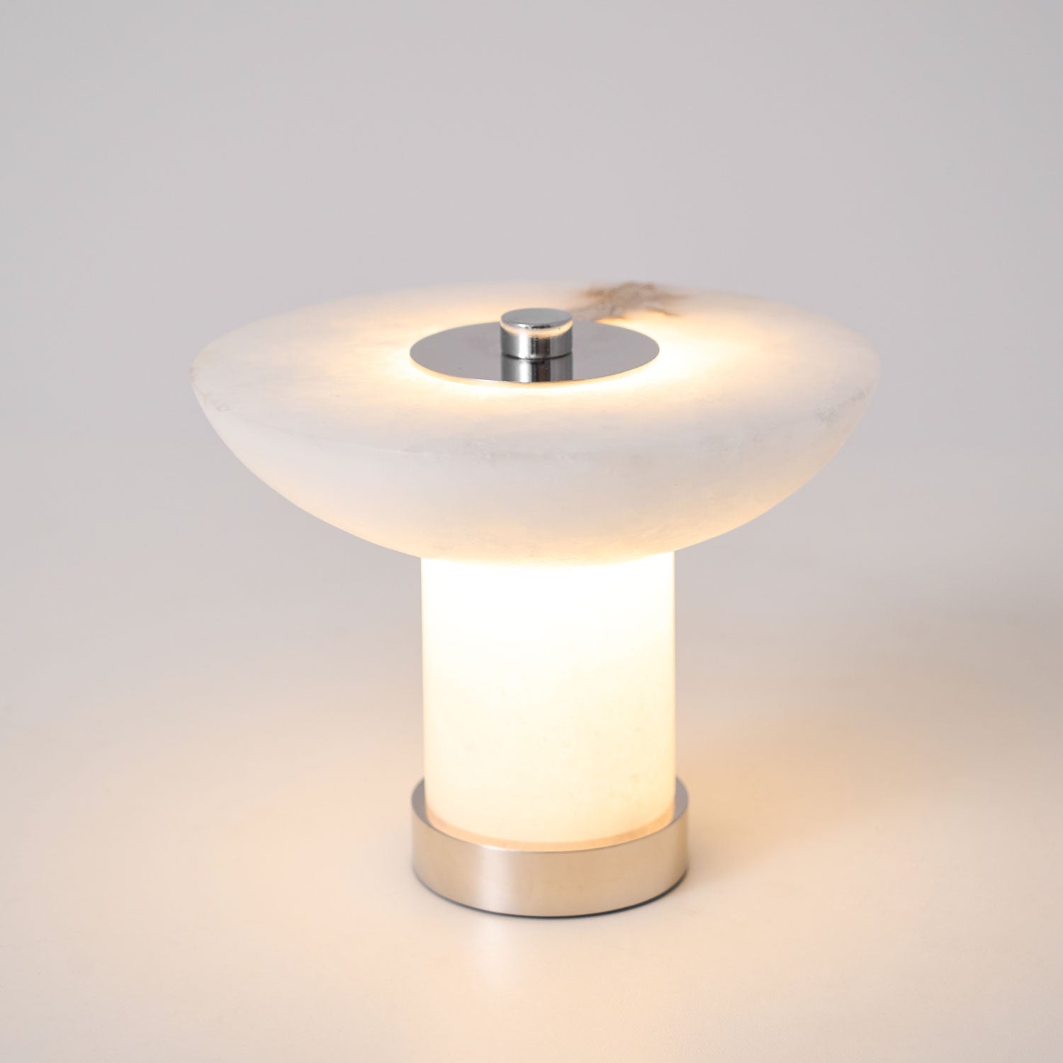 Eurnoran Mushroom Shaped Alabaster Table Lamp-Neutral Decor