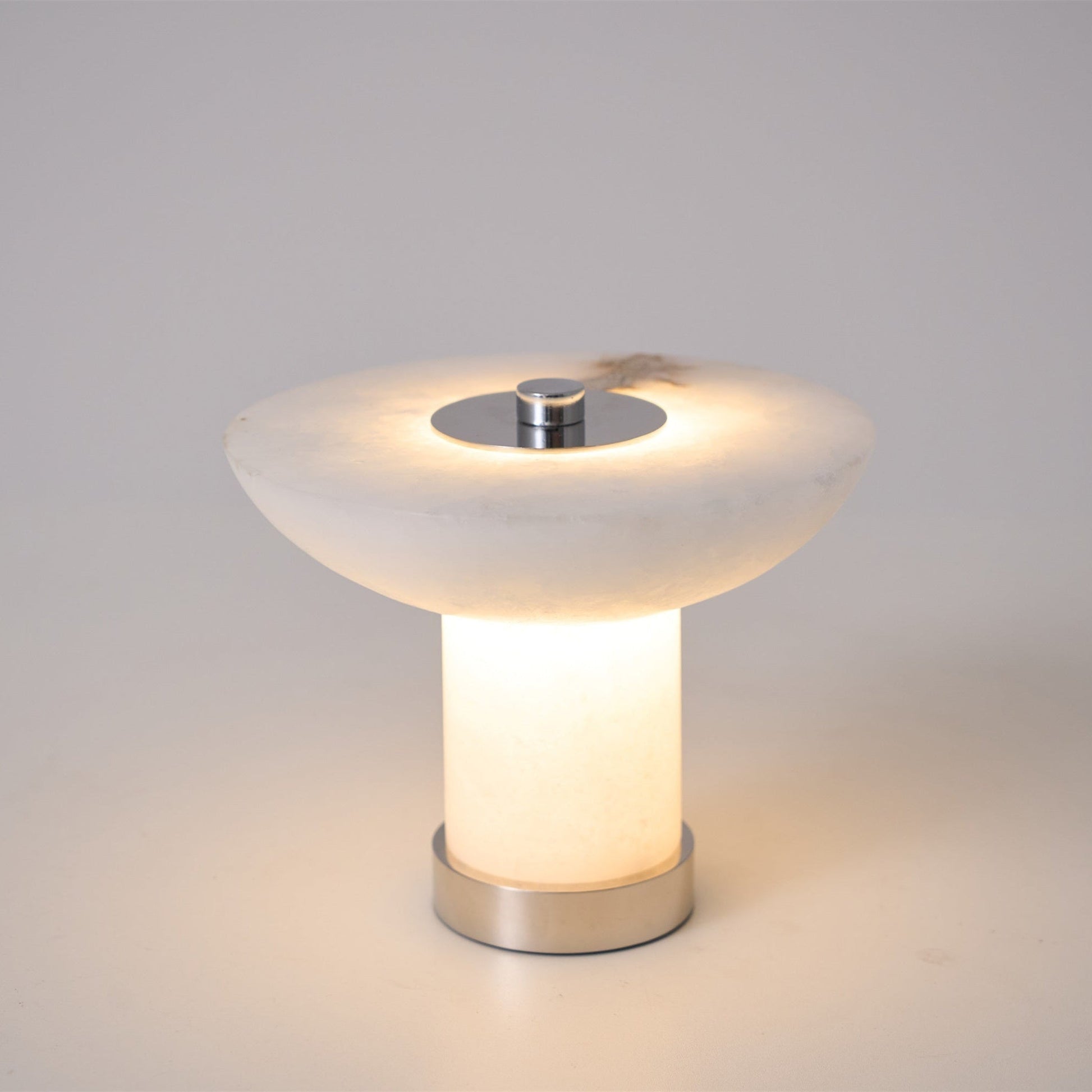 Eurnoran Mushroom Shaped Alabaster Table Lamp-Neutral Decor