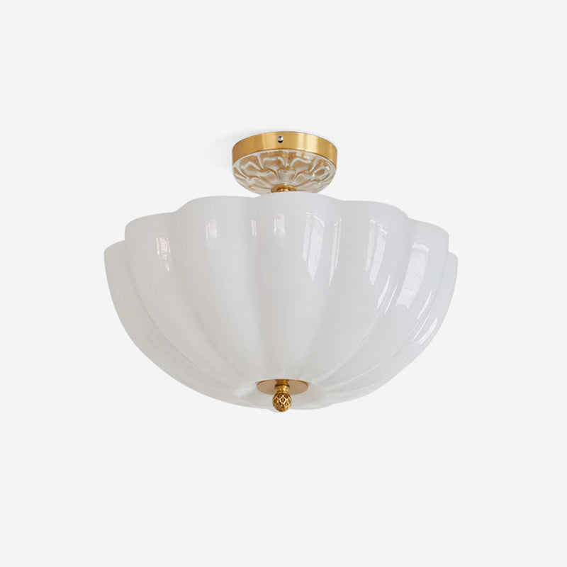 Cava Ceiling Light Brass and Glass with Elegant Petal Silhouette Modern-Neutral Decor