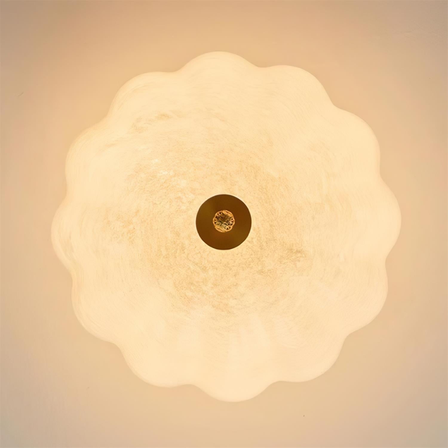 Cava Ceiling Light Brass and Glass with Elegant Petal Silhouette Modern-Neutral Decor