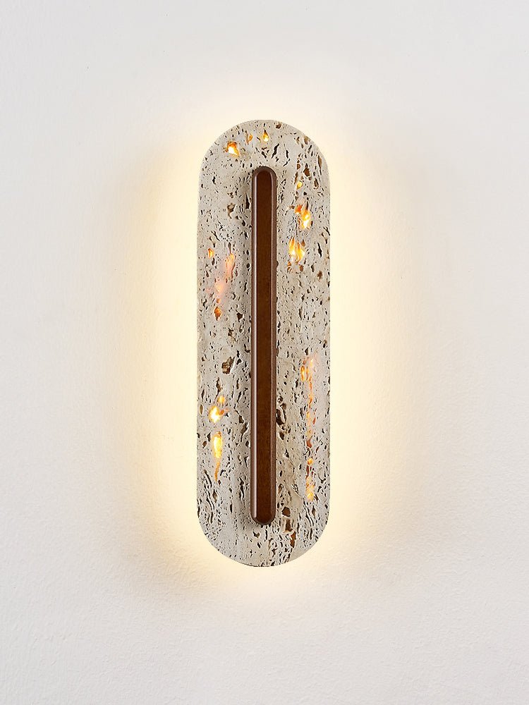 Cato Bellamont Minimalist Beige Travertine Wall Lamp-Neutral Decor