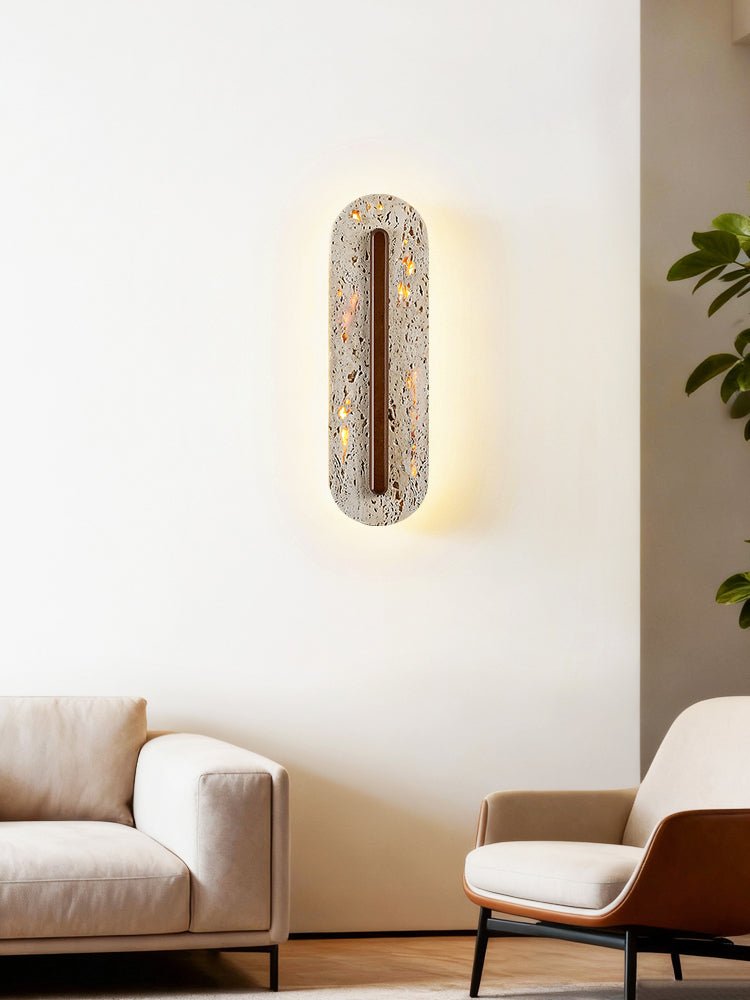 Cato Bellamont Minimalist Beige Travertine Wall Lamp-Neutral Decor