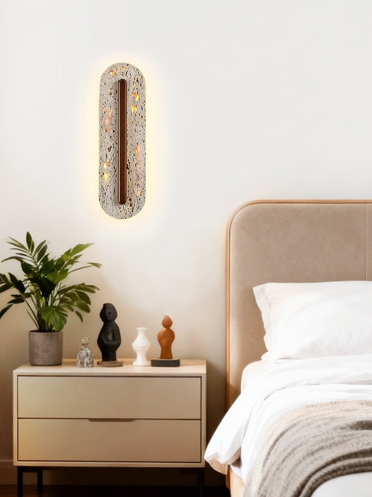 Cato Bellamont Minimalist Beige Travertine Wall Lamp-Neutral Decor
