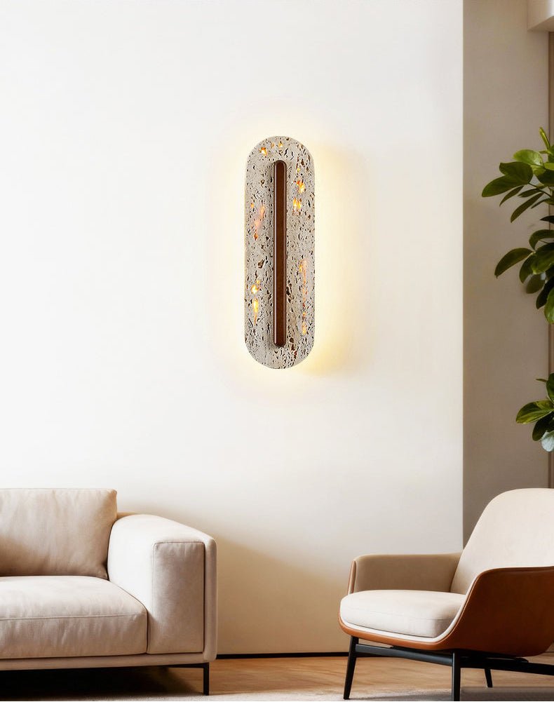 Cato Bellamont Minimalist Beige Travertine Wall Lamp-Neutral Decor