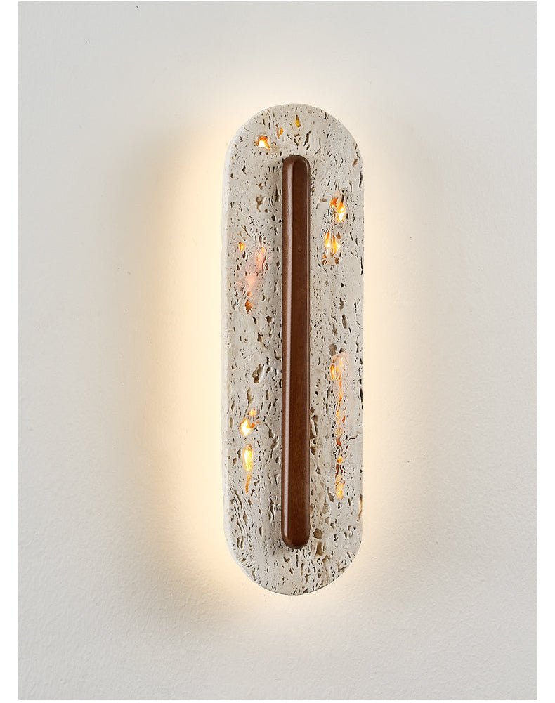 Cato Bellamont Minimalist Beige Travertine Wall Lamp-Neutral Decor