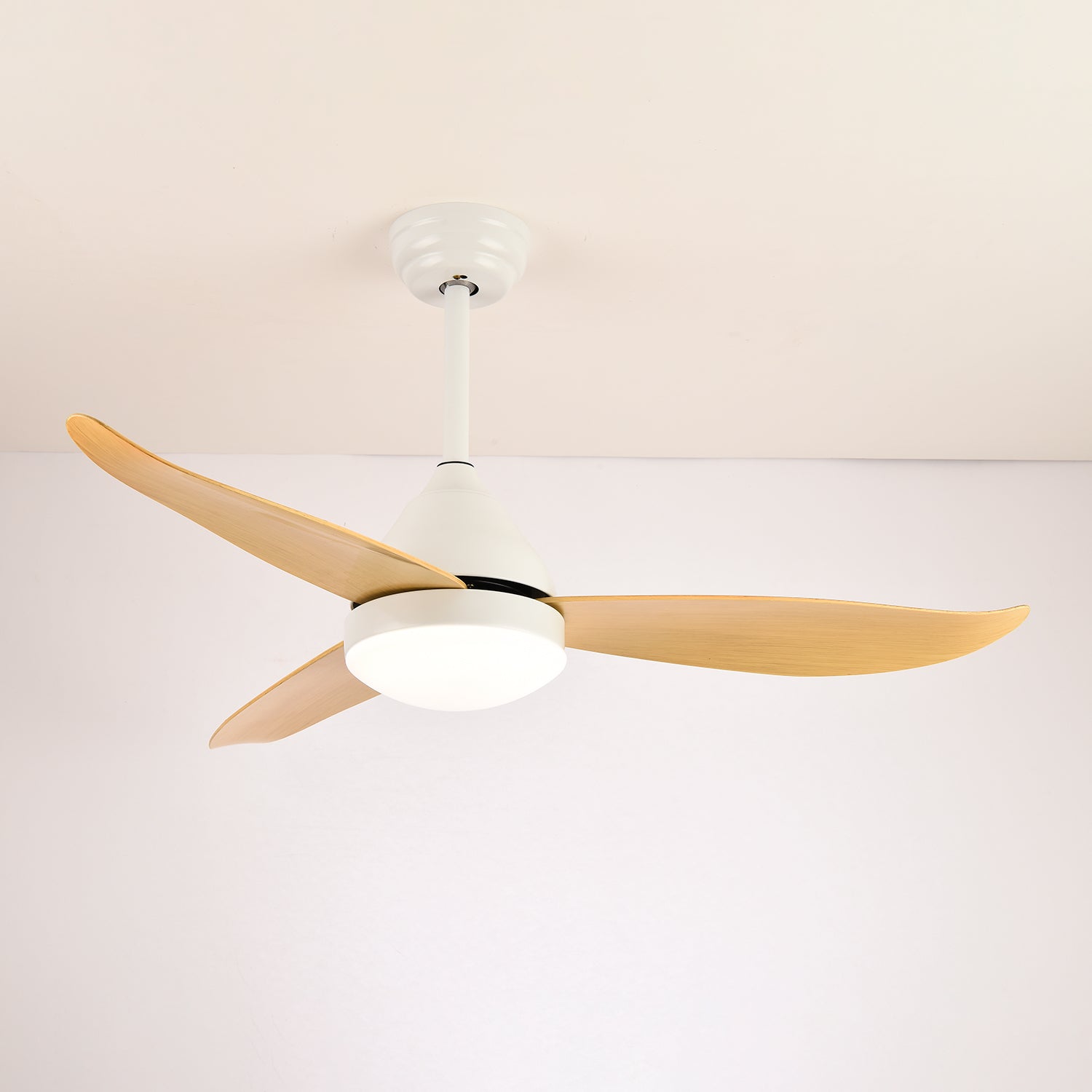 Fia Modern Wood Ceiling Fan with Light-Neutral Decor