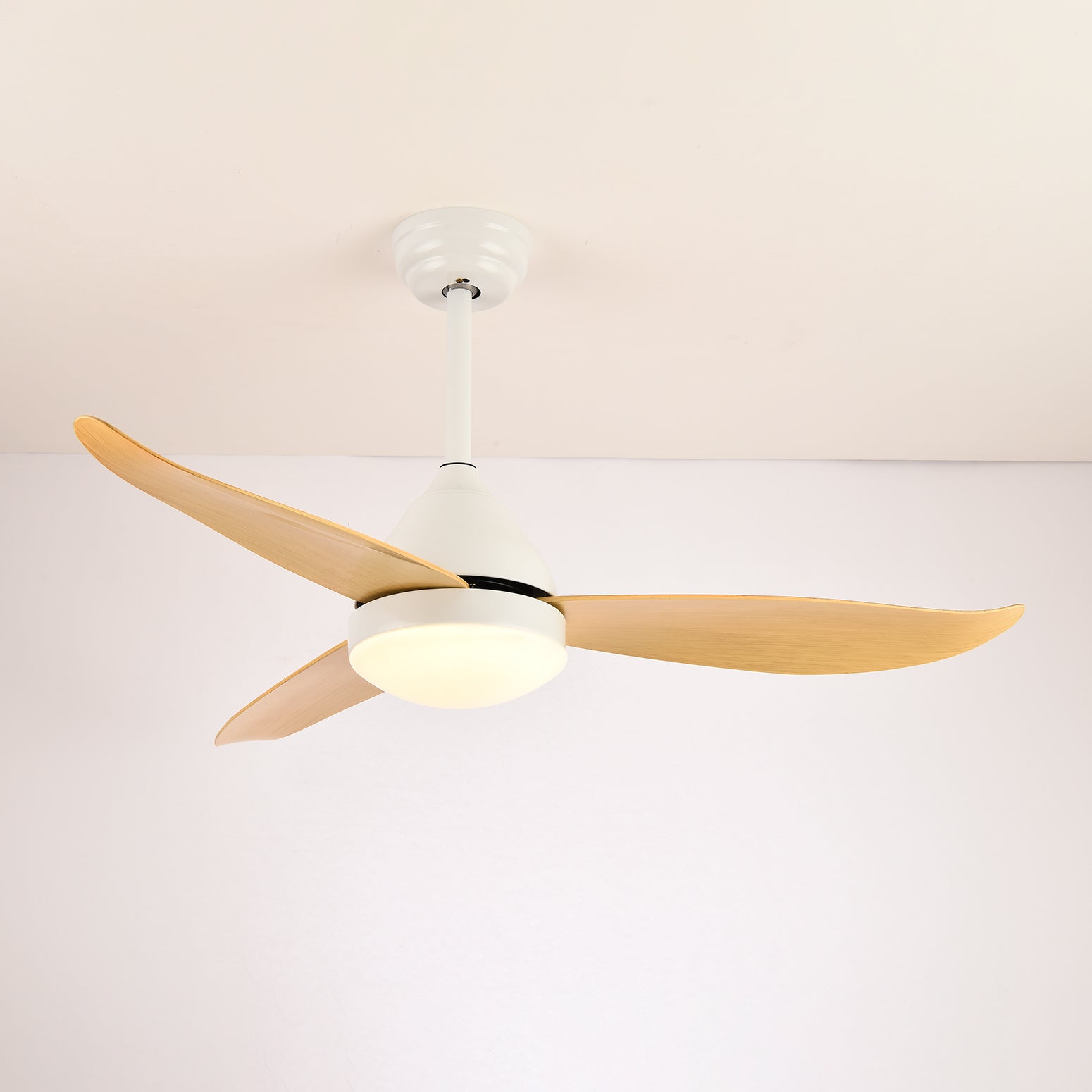 Fia Modern Wood Ceiling Fan with Light-Neutral Decor